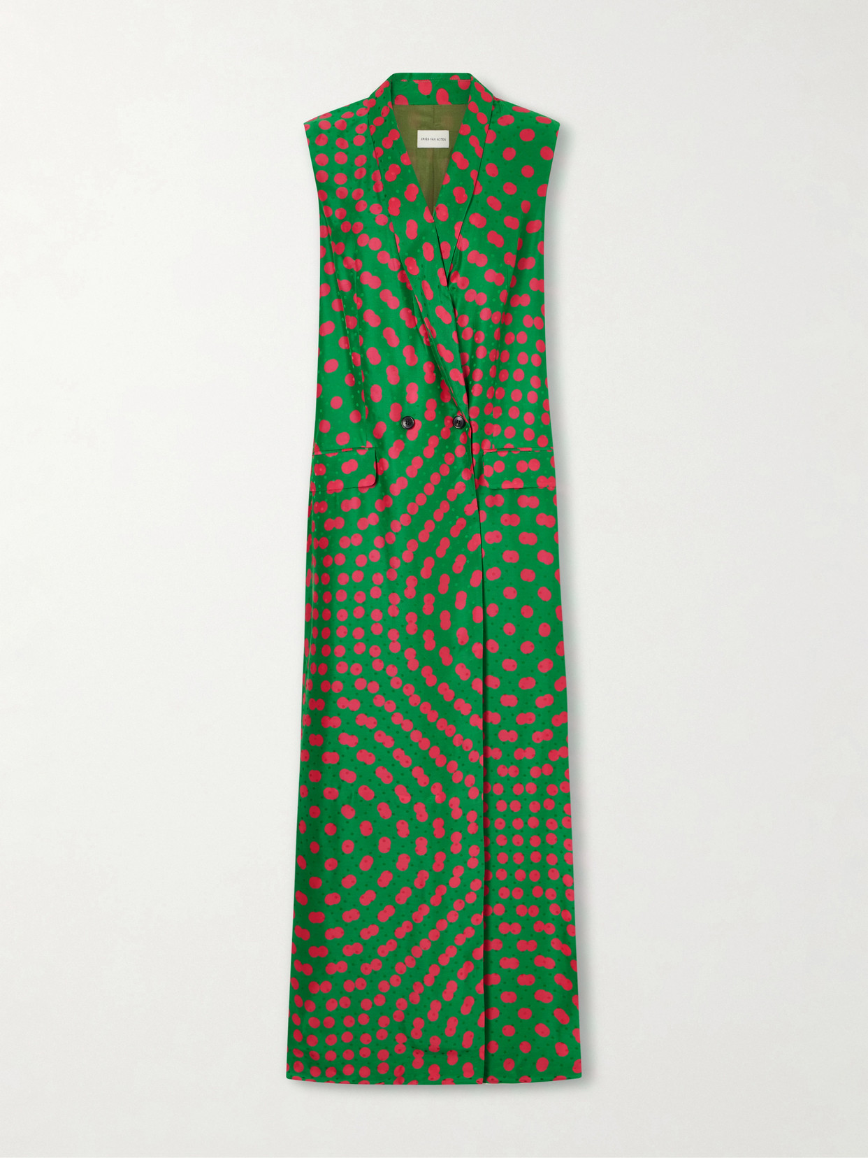 Dries Van Noten Polka-dot Satin-jacquard Vest In Multi