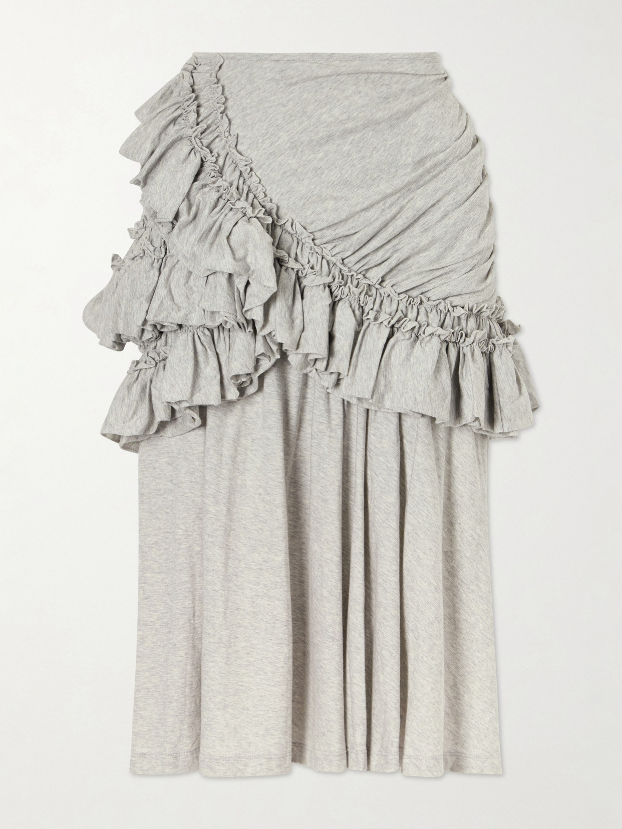 Ruffled Cotton-Jersey Midi