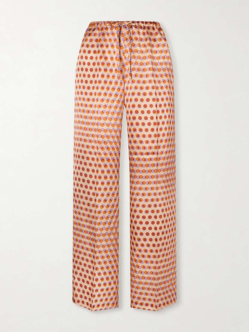 Dries Van Noten Printed Silk-satin Wide-leg Pants