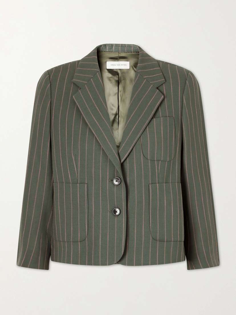Dries Van Noten Striped Wool-blend Twill Blazer