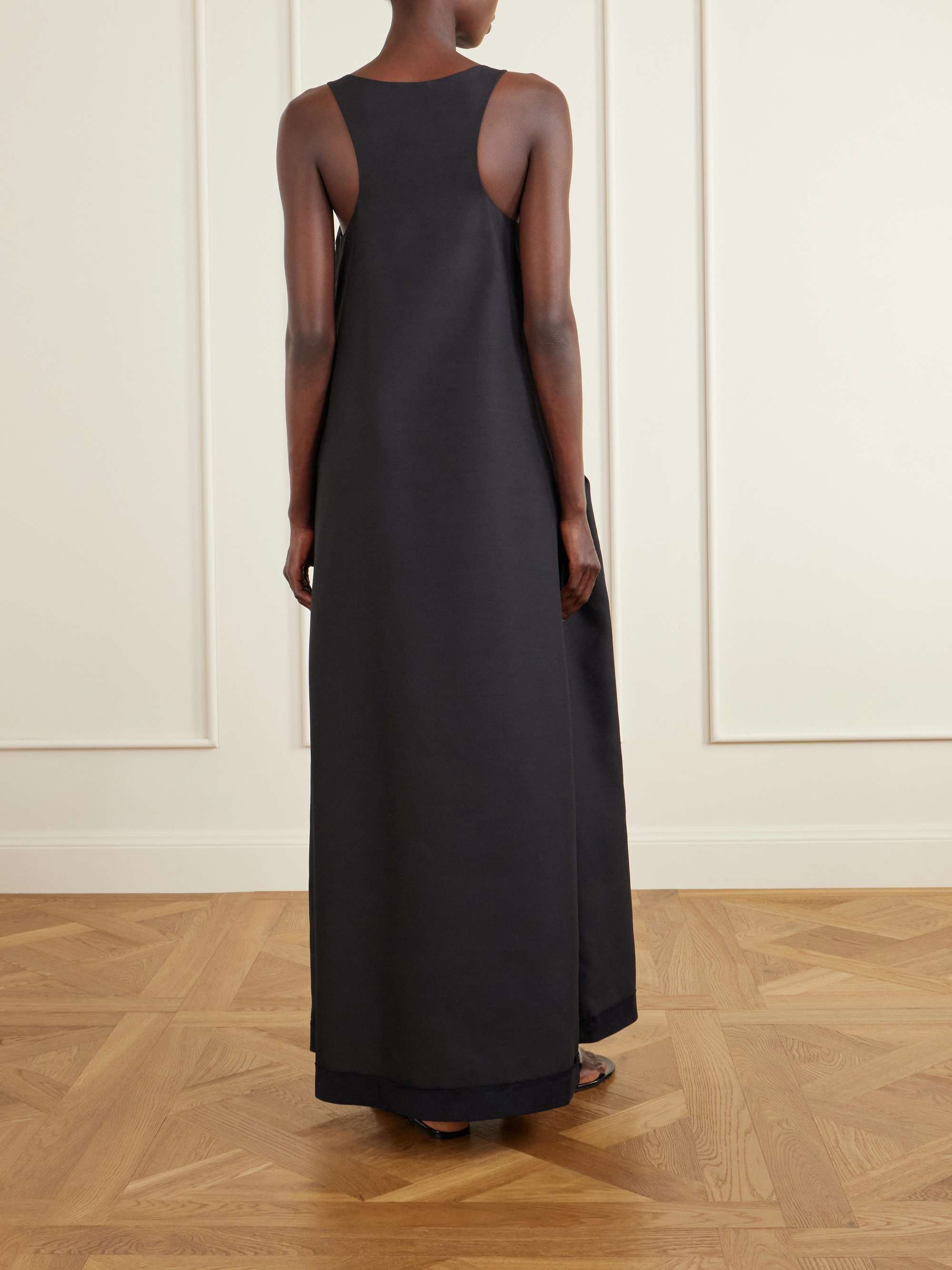 Dries Van Noten Embellished wool and silk-blend midi dress - detail view in Black