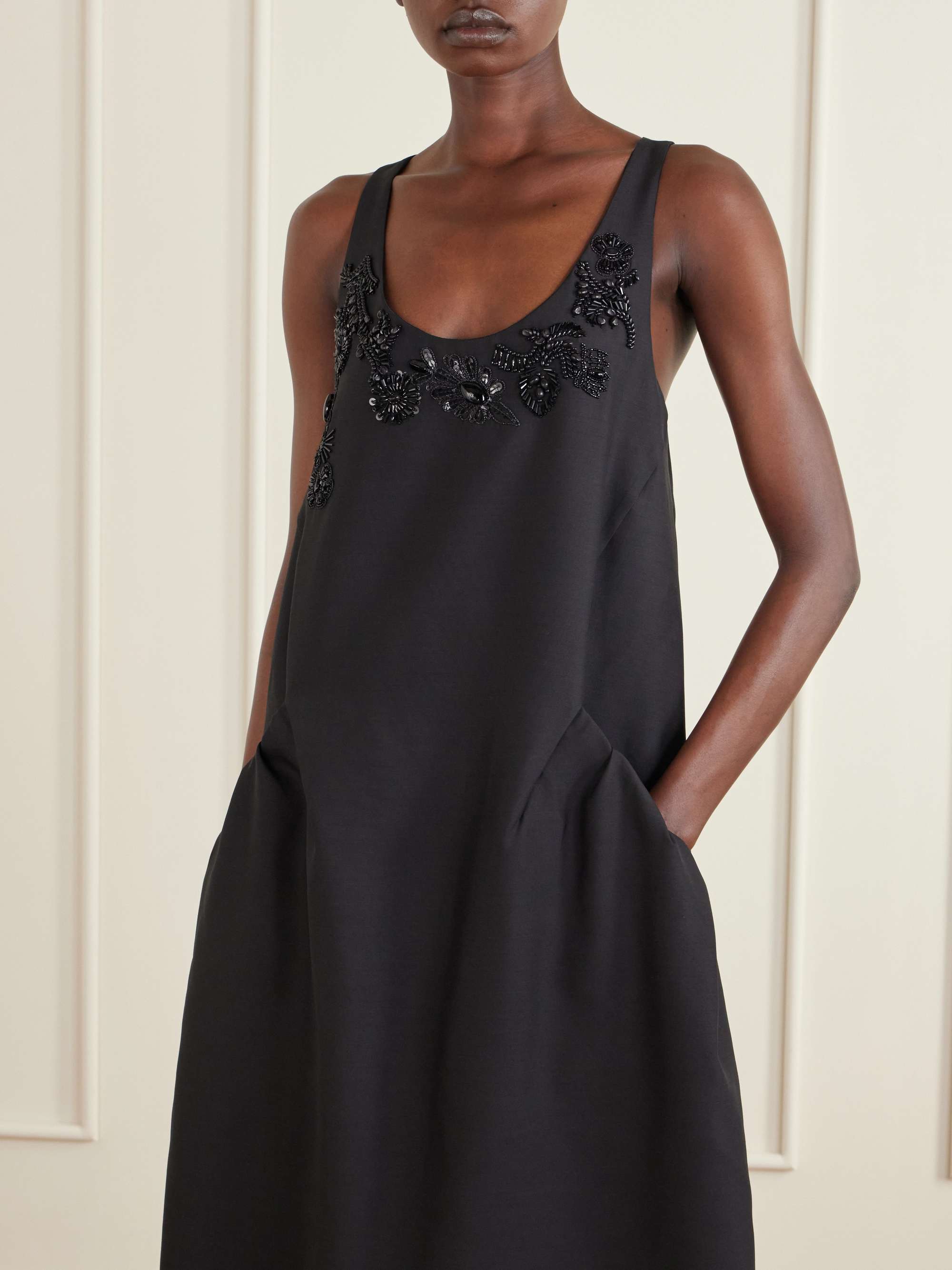 DRIES VAN NOTEN Embellished wool and silk-blend midi dress | NET-A