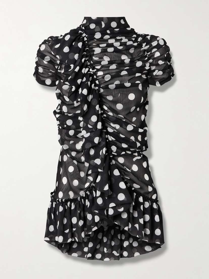Dries Van Noten Ruffled Polka-dot Crepon Blouse