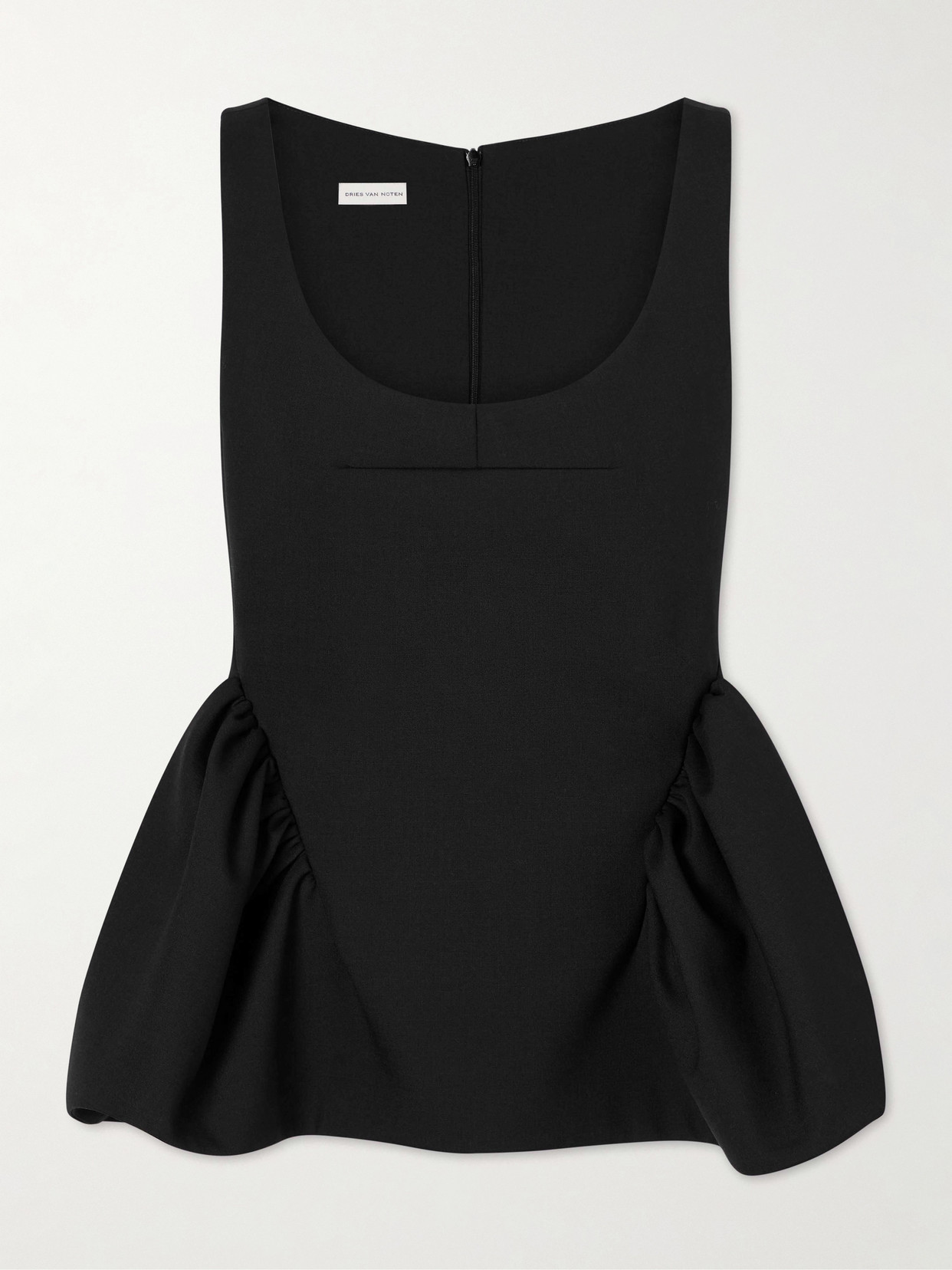 Dries Van Noten Caylo Crepe Peplum Top In Black