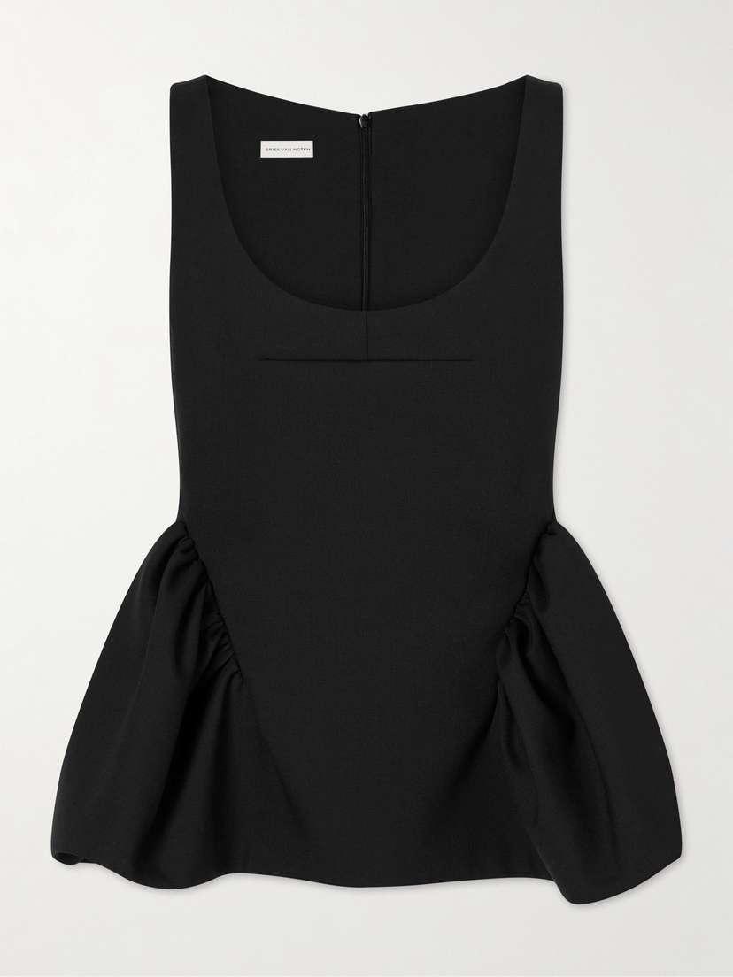 Dries Van Noten Caylo Crepe Peplum Top