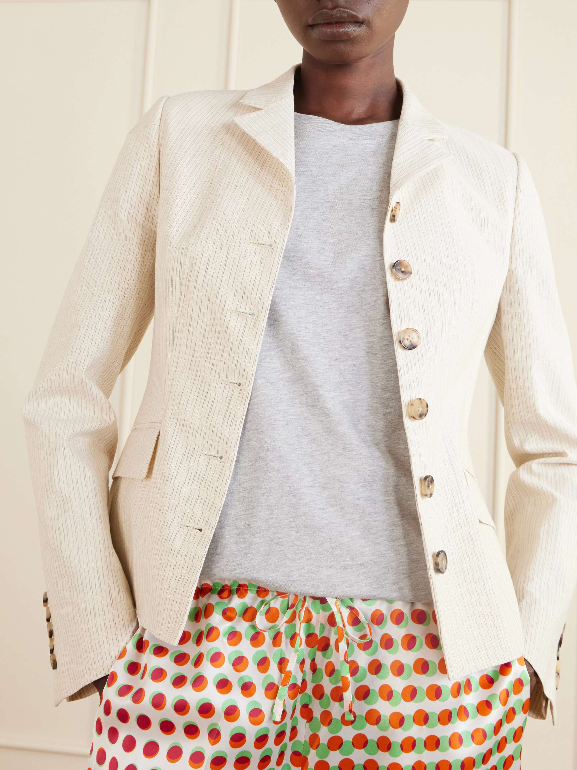 DRIES VAN NOTEN Striped cotton-blend blazer | NET-A-PORTER
