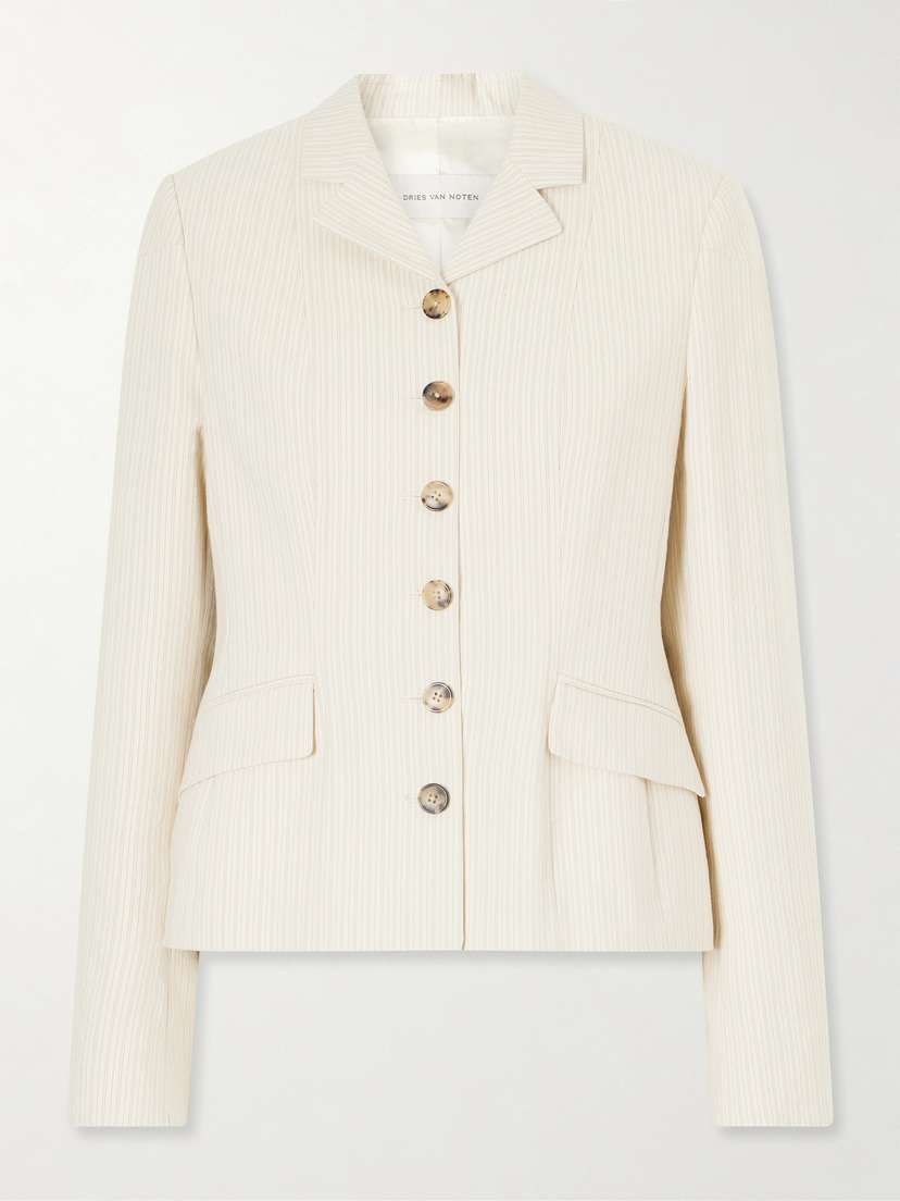 Dries Van Noten Striped Cotton-blend Blazer