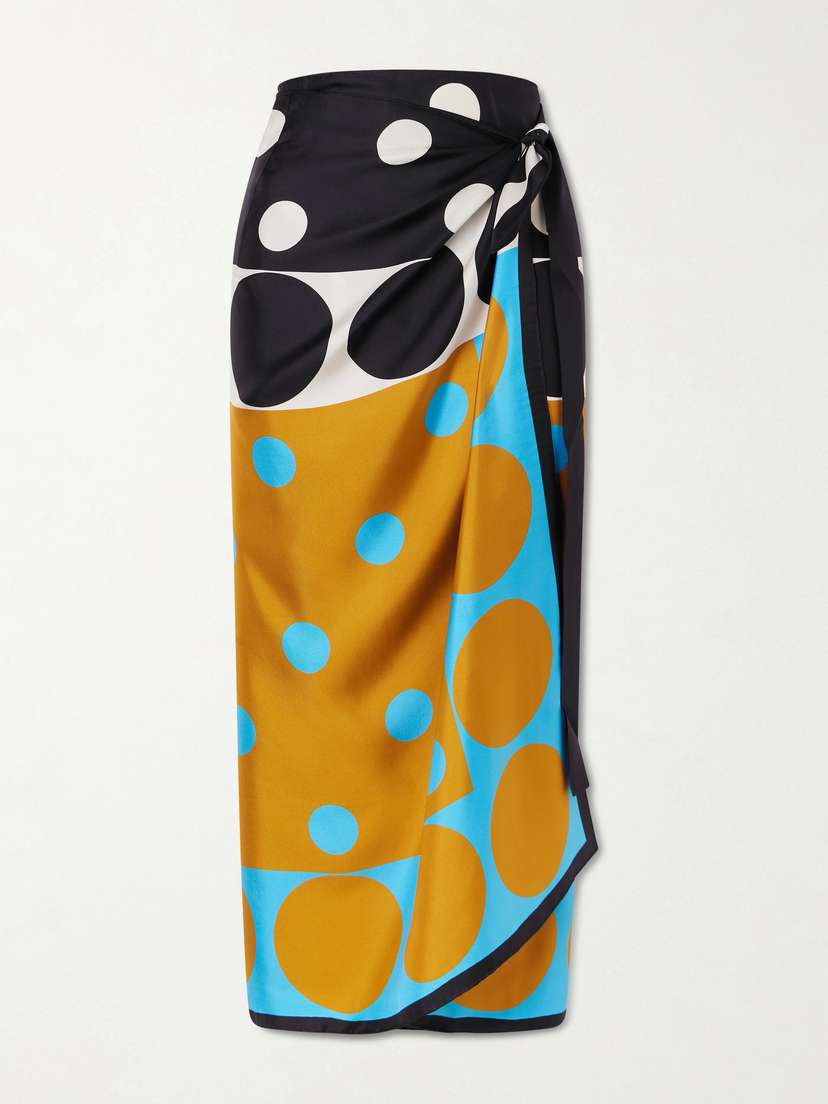 Dries Van Noten Scarfy Printed Silk-satin Pareo
