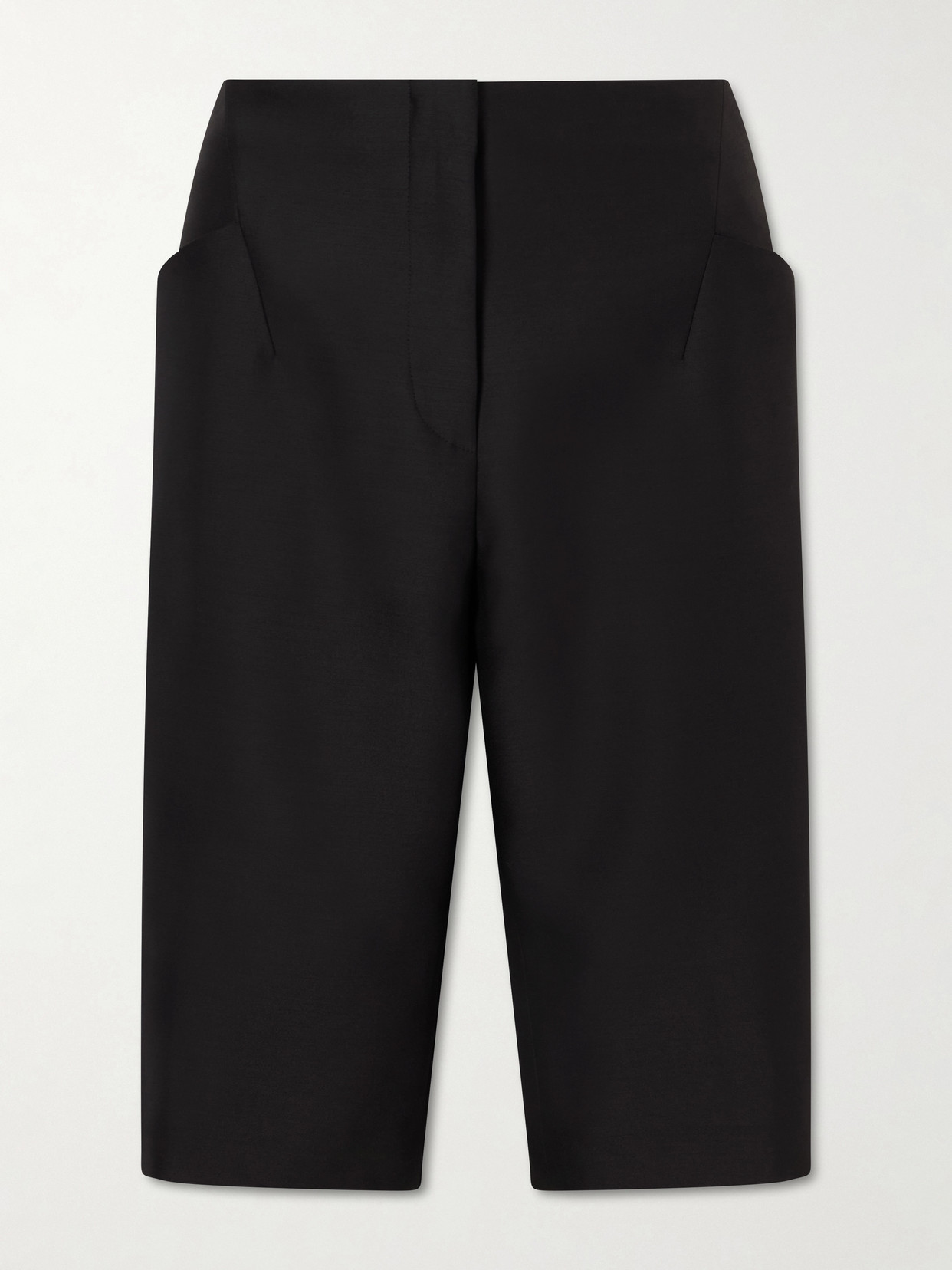 Dries Van Noten Wool And Silk-blend Crepe Shorts In Black