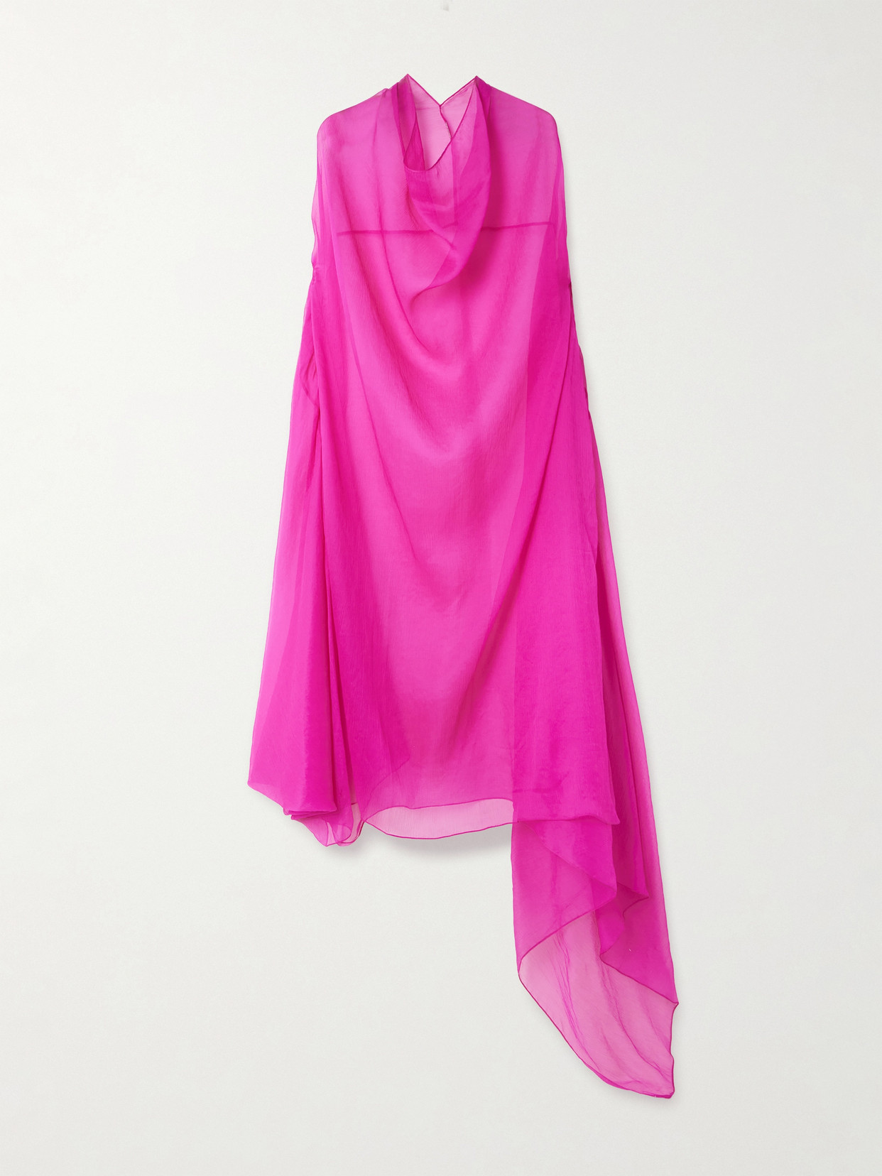 Dries Van Noten Draped Silk-chiffon Midi Dress In Pink