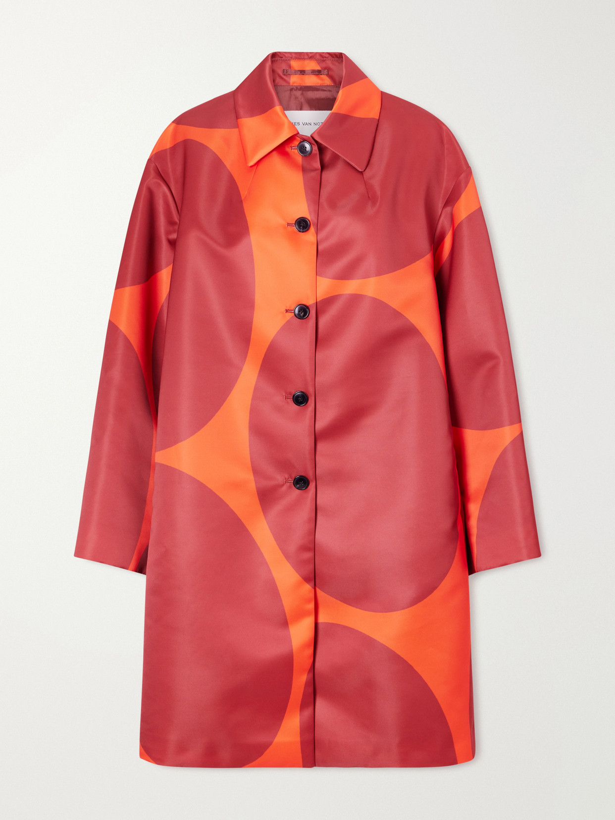 Dries Van Noten Polka-dot Duchesse Satin Coat In Pink