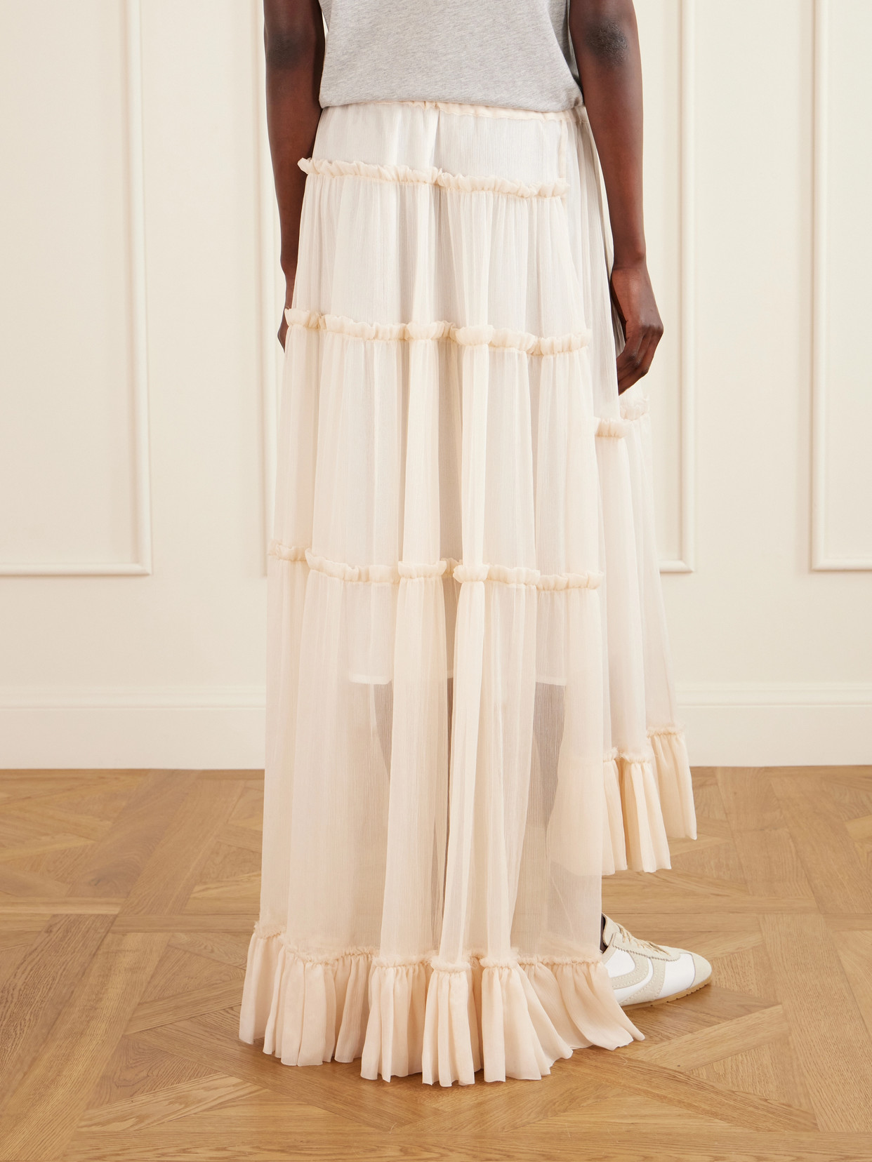 Sunia Asymmetric Silk-Crepon Maxi