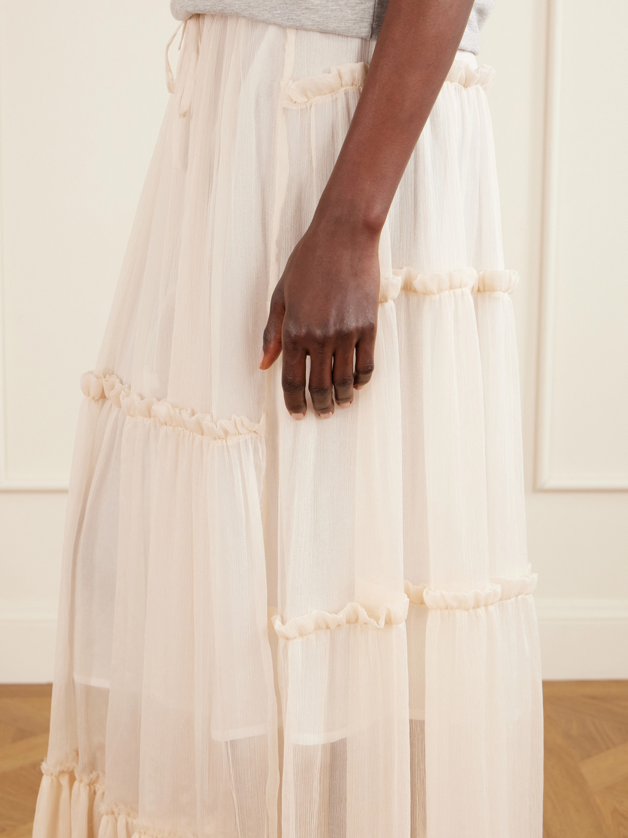 Sunia Asymmetric Silk-Crepon Maxi