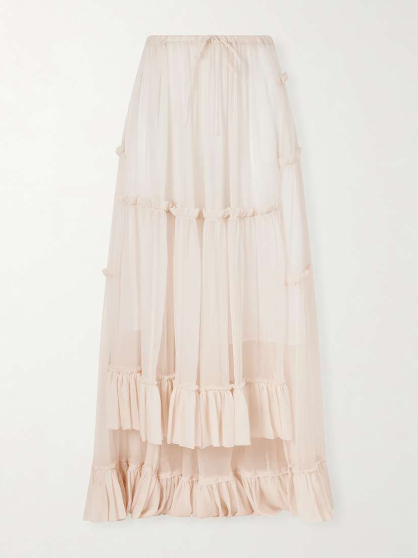 Dries Van Noten Sunia Asymmetric Silk-crepon Maxi Skirt