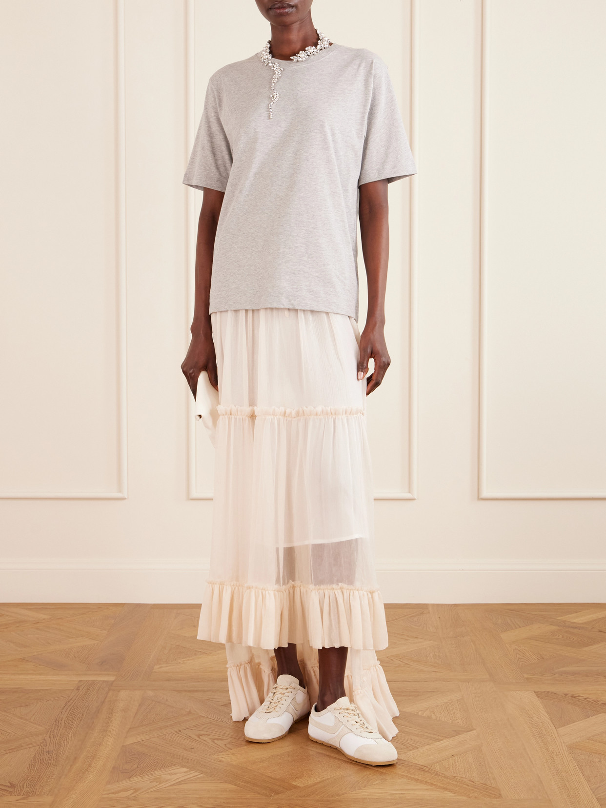 Sunia Asymmetric Silk-Crepon Maxi
