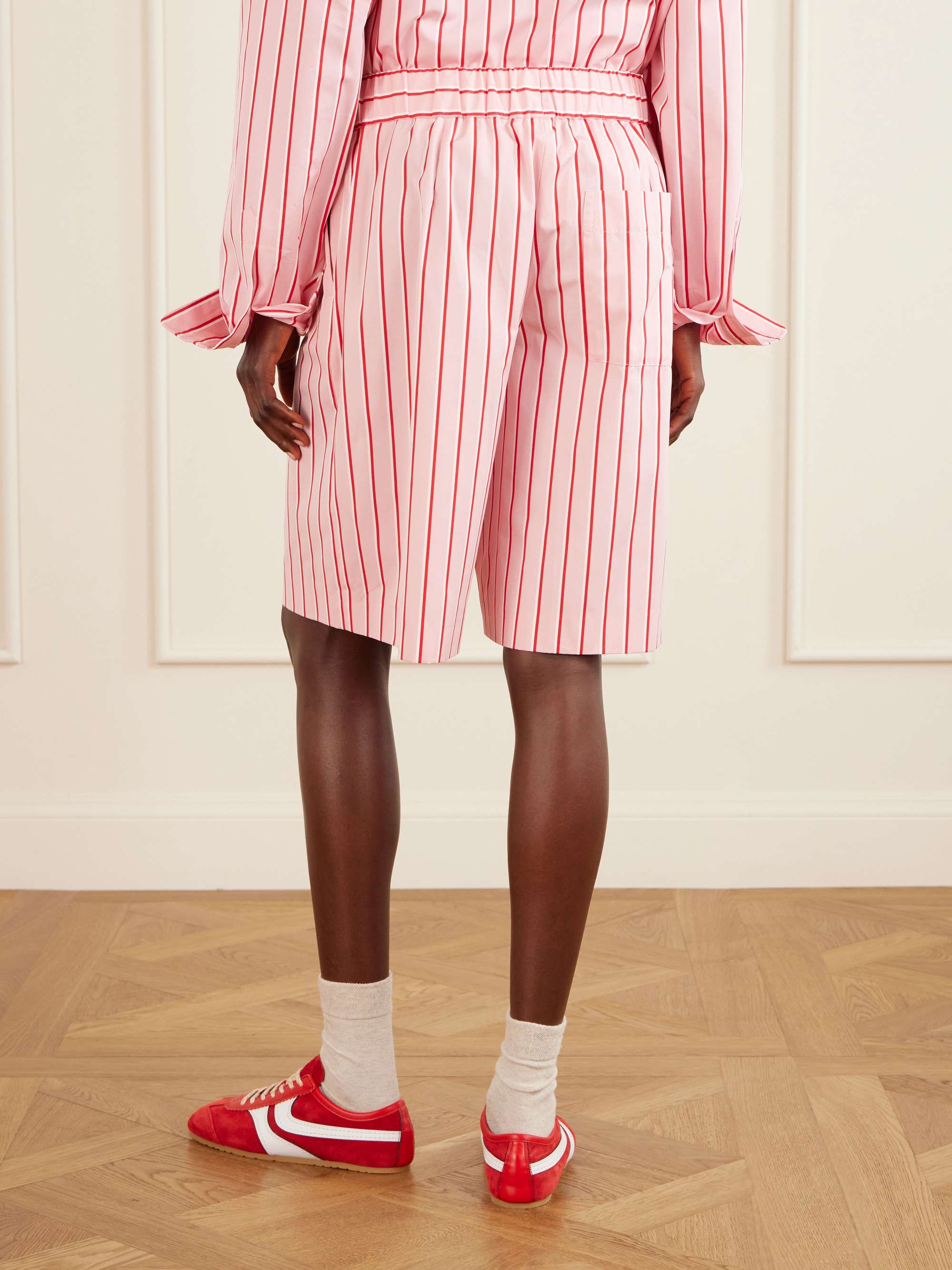 DRIES VAN NOTEN Pomy Bis striped cotton shorts | NET-A-PORTER