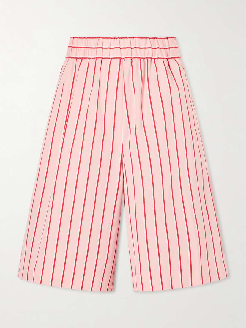 Dries Van Noten Pomy Bis Striped Cotton Shorts