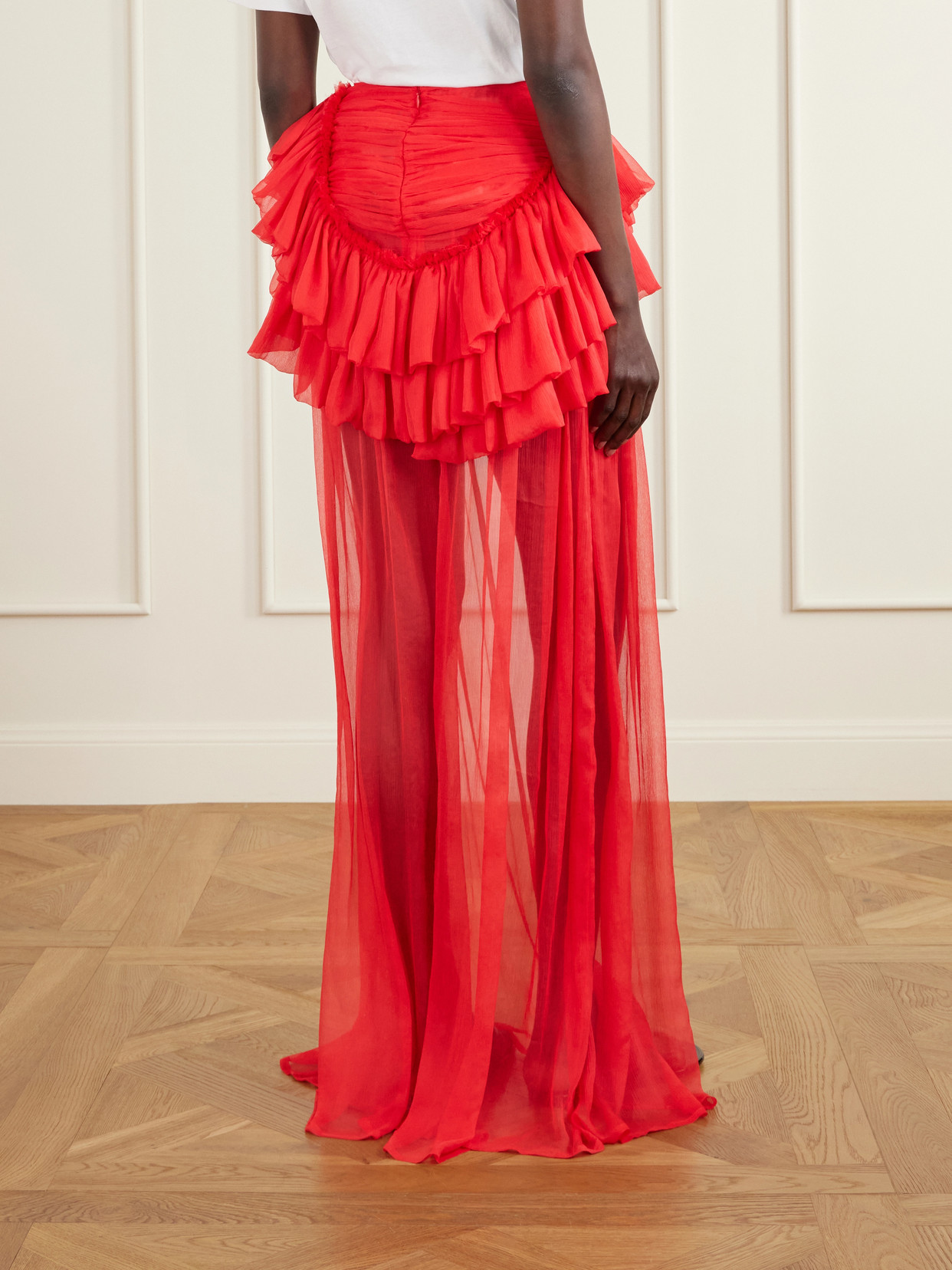 Shelby Ruffled Silk-Chiffon Maxi