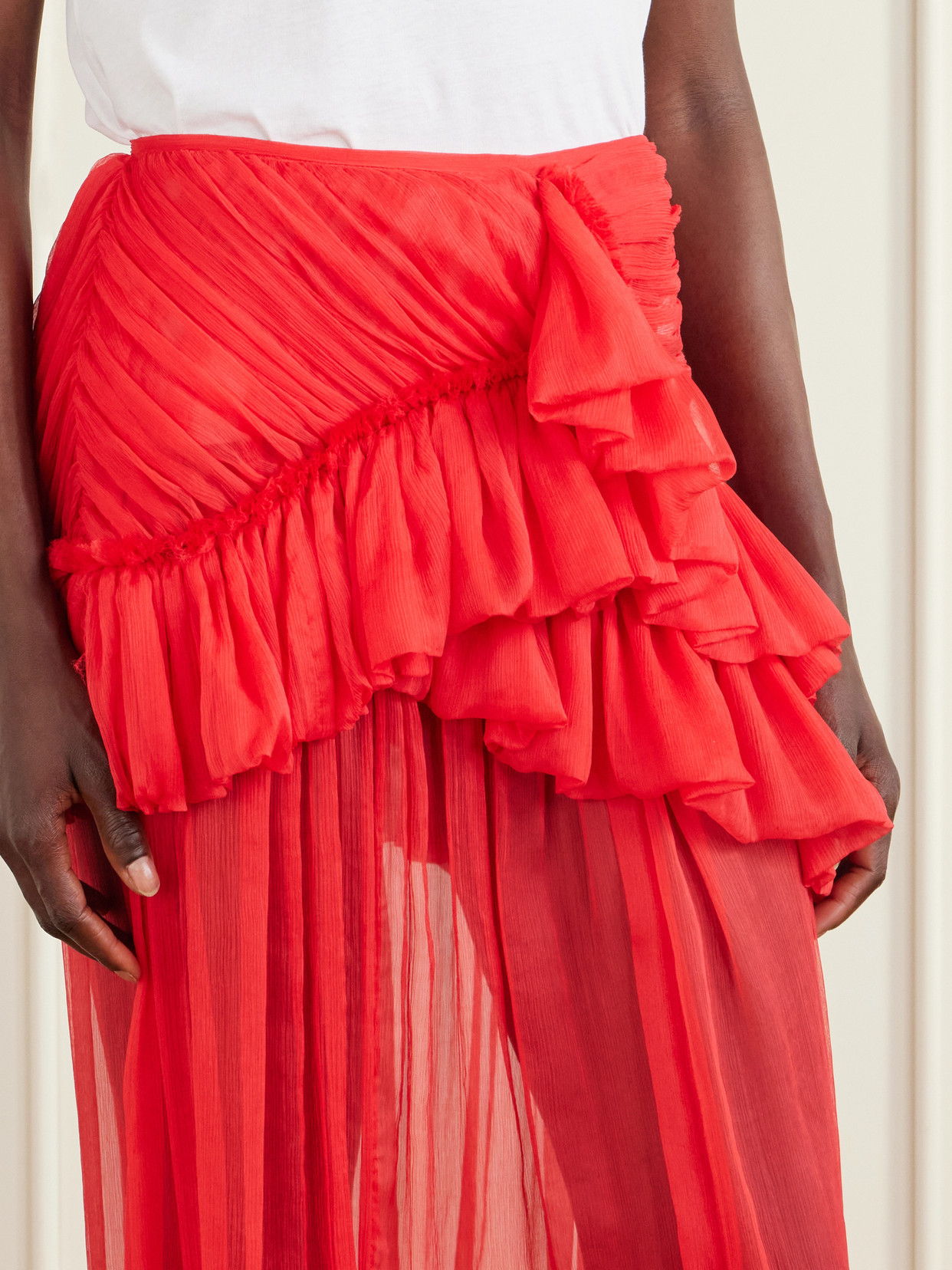 Shelby Ruffled Silk-Chiffon Maxi
