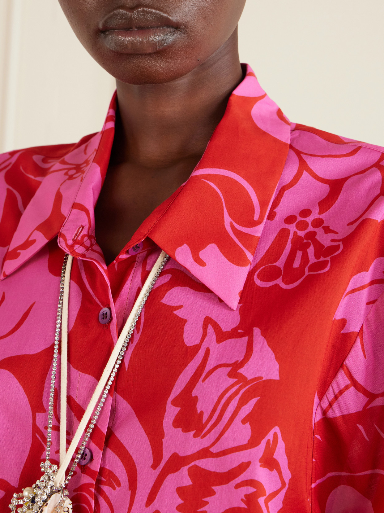 Floral-Print Cotton-Voile Shirt