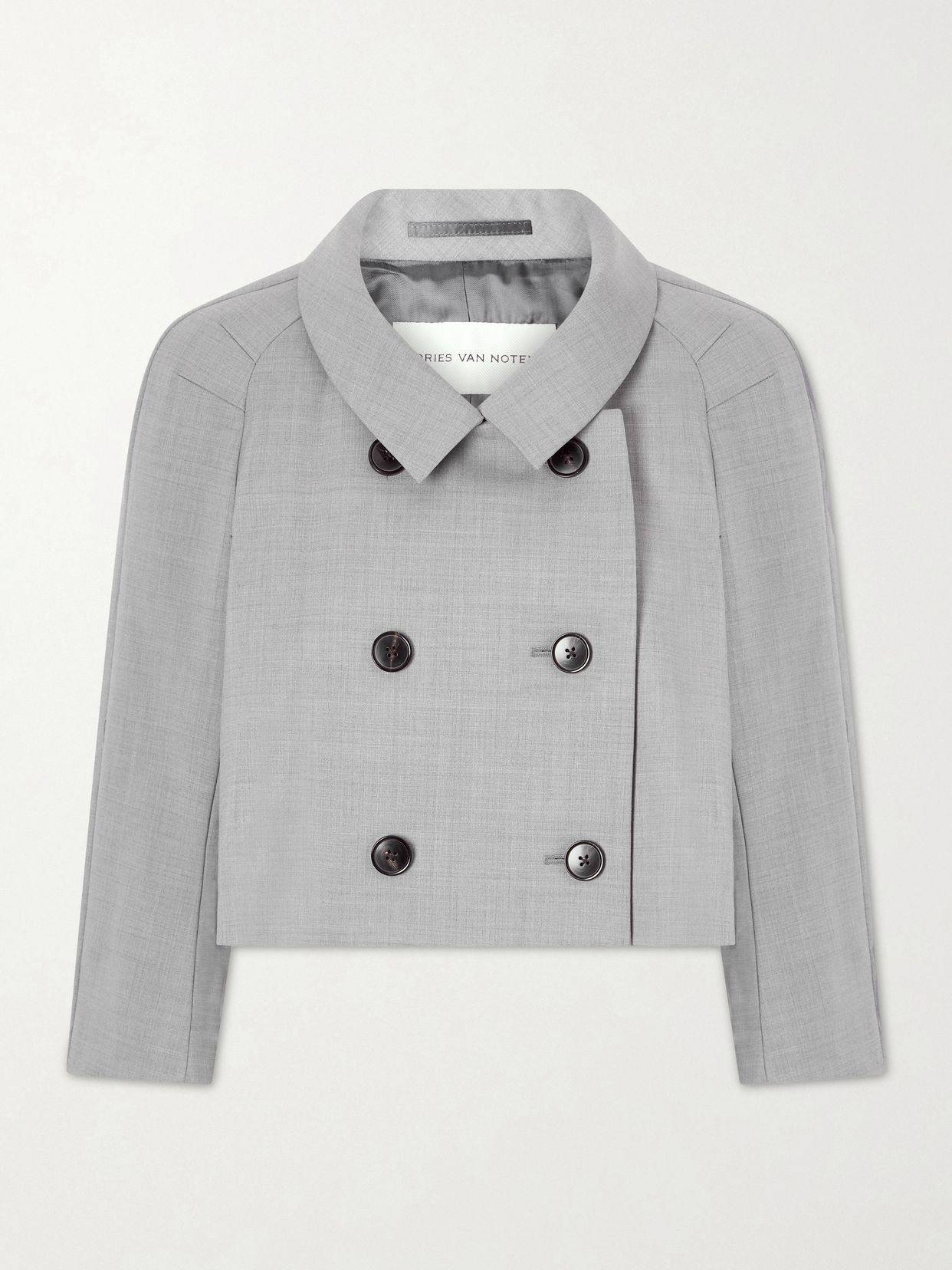 Dries Van Noten Cropped doubel-breasted grain de poudre jacket