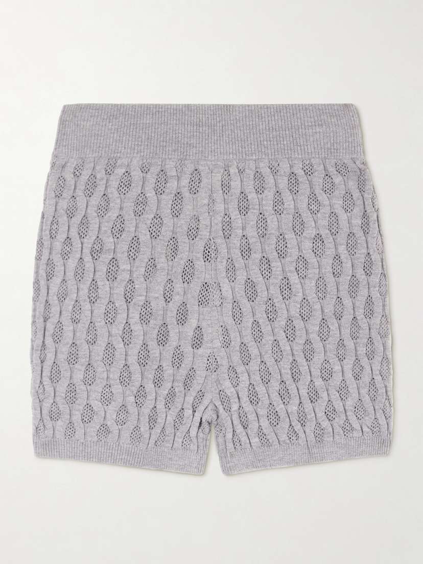 Dries Van Noten Target Pointelle Merino Wool Shorts