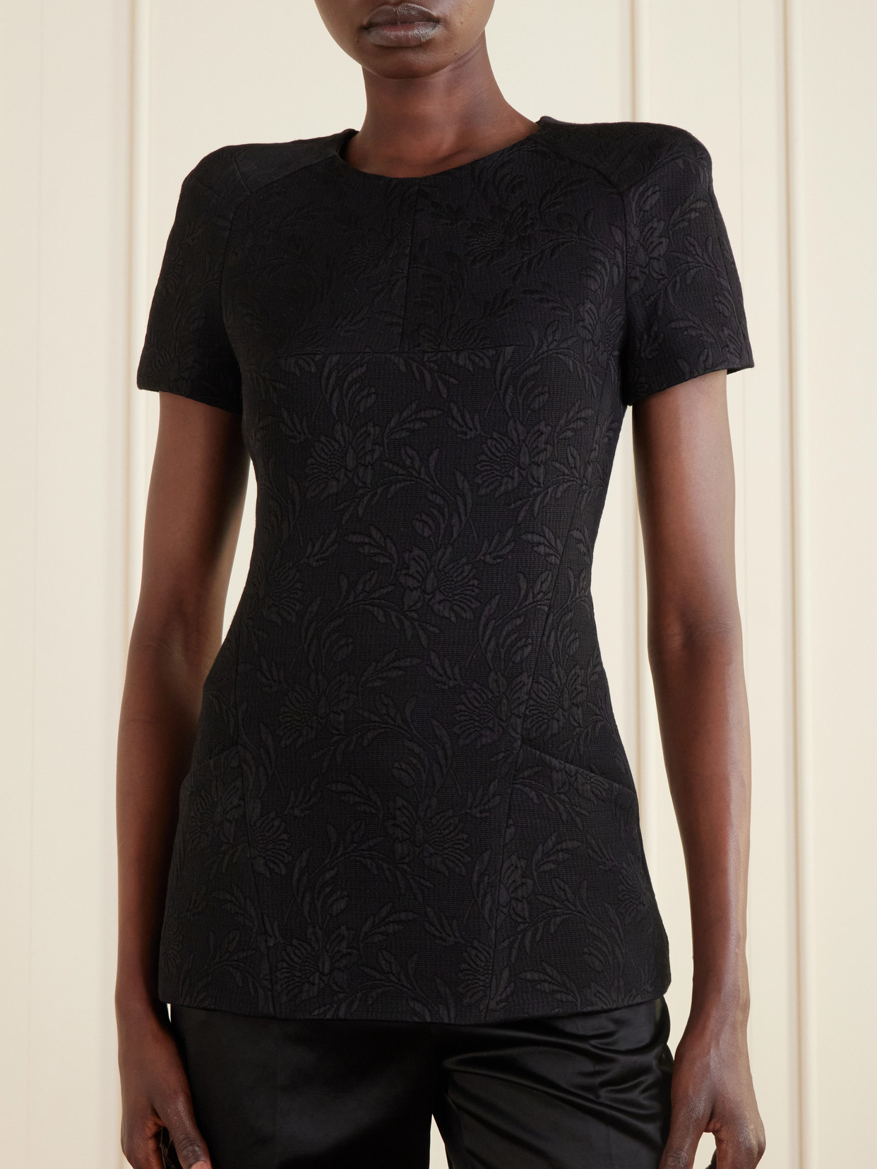 Conelly Floral-Jacquard Blouse