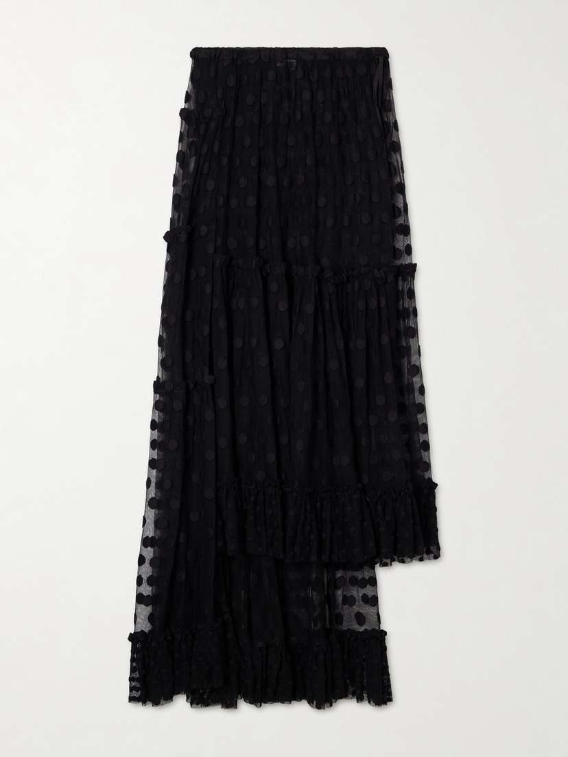 Dries Van Noten Sunia Embroidered Cotton-blend Mesh Maxi Skirt