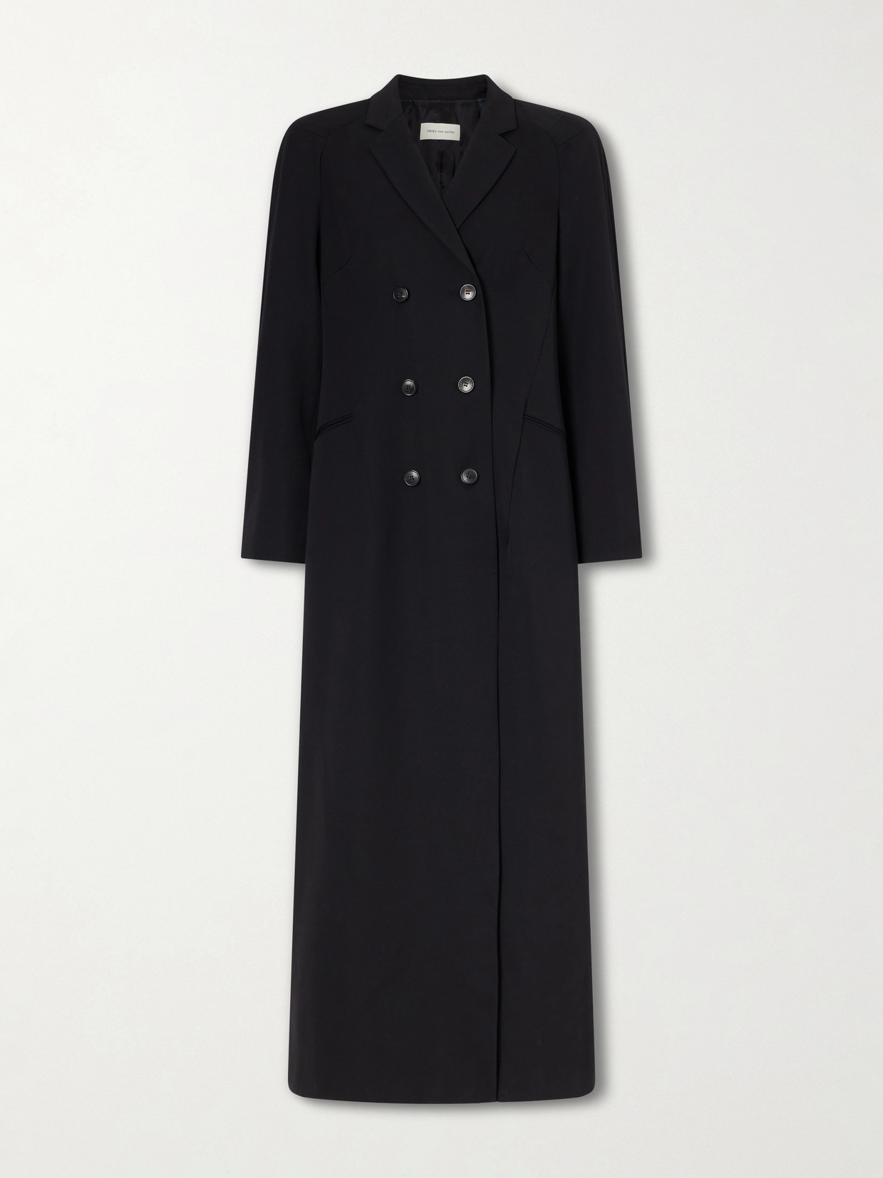Dries Van Noten Ronna Double-breasted Wool Coat In Black