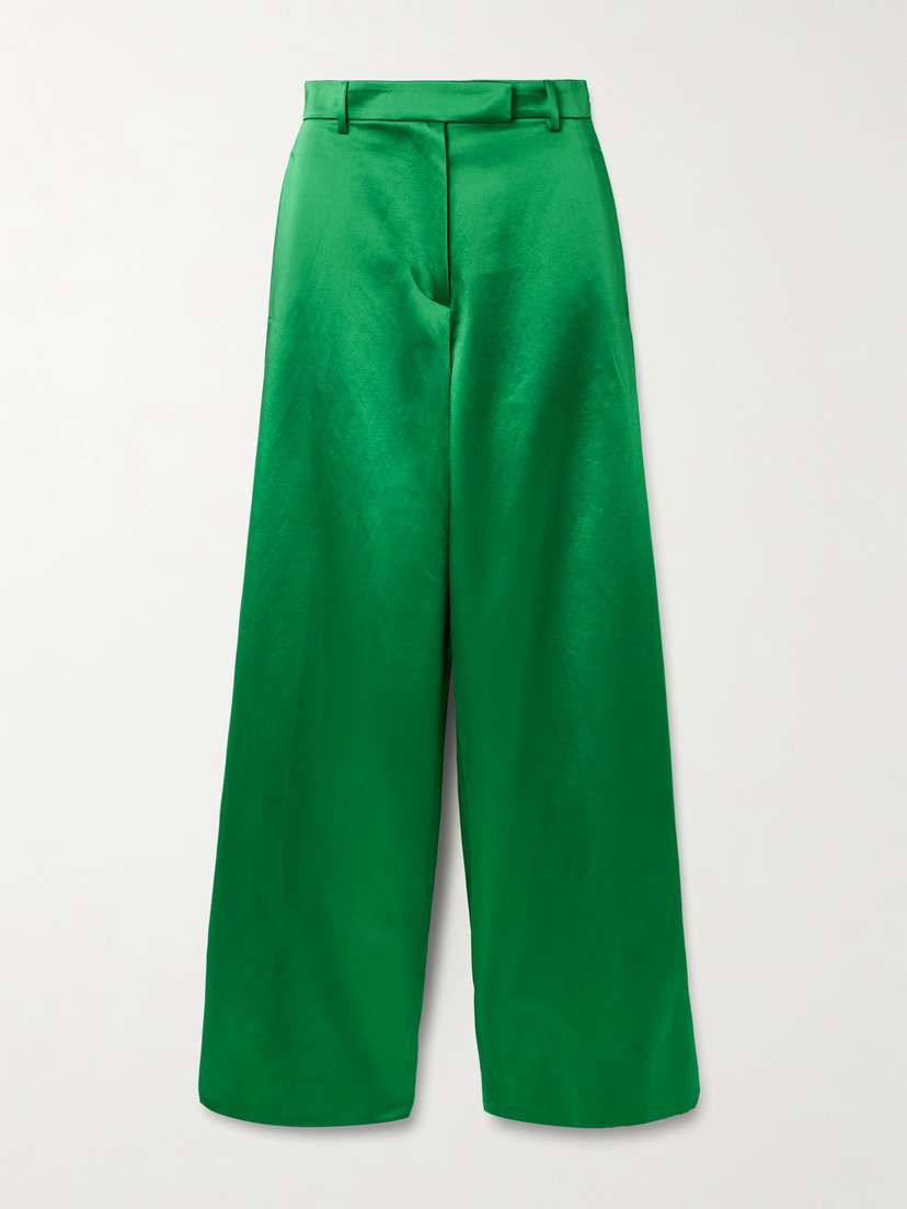 Dries Van Noten Cotton-blend Satin Straight-leg Pants