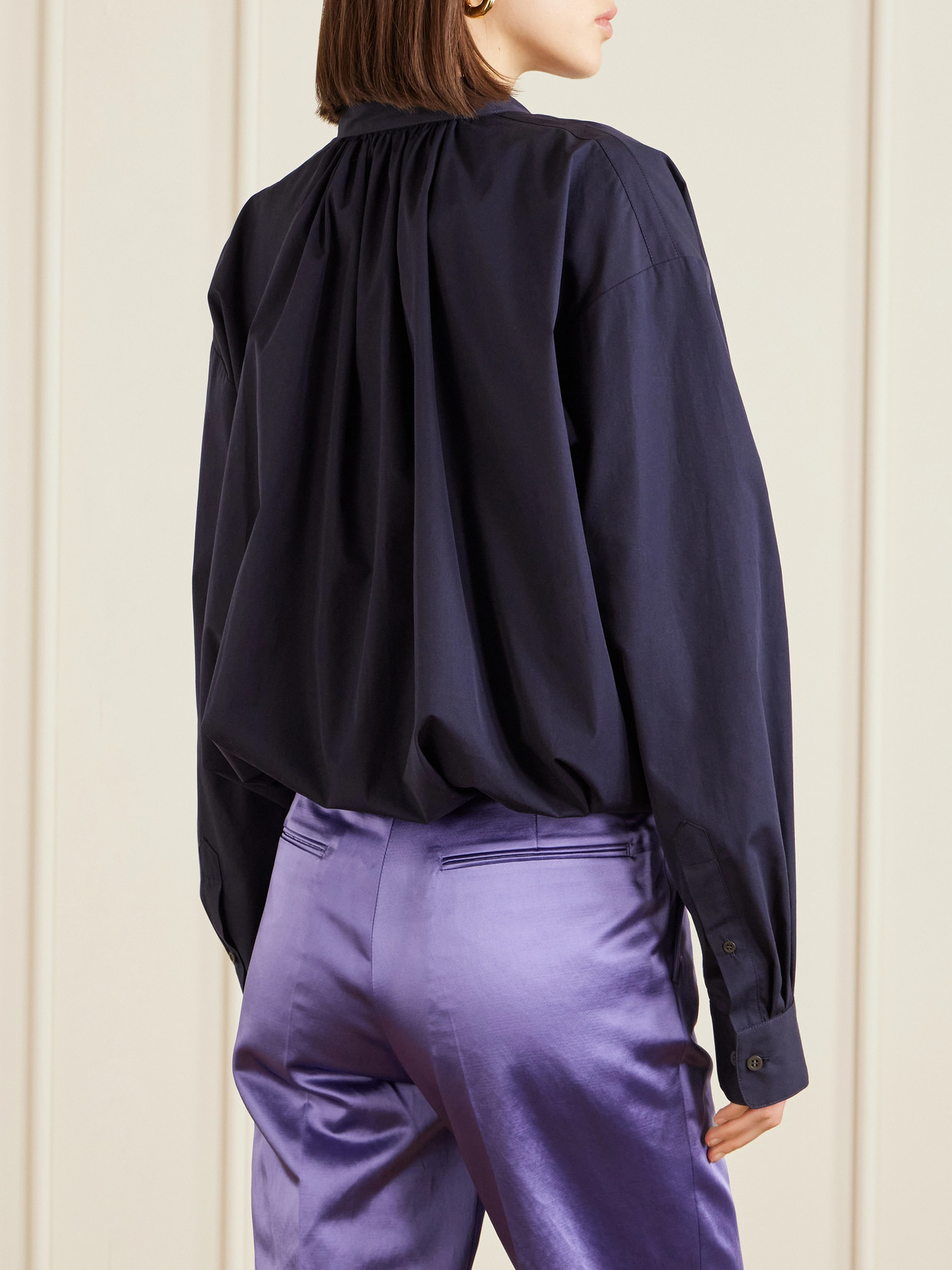 Cotton-Poplin Wrap Shirt