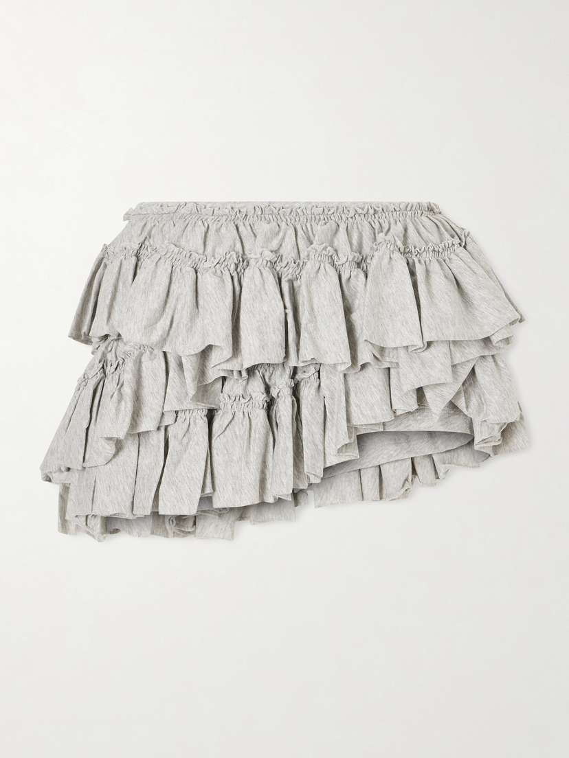 Dries Van Noten Asymmetric Ruffled Cotton-jersey Shorts