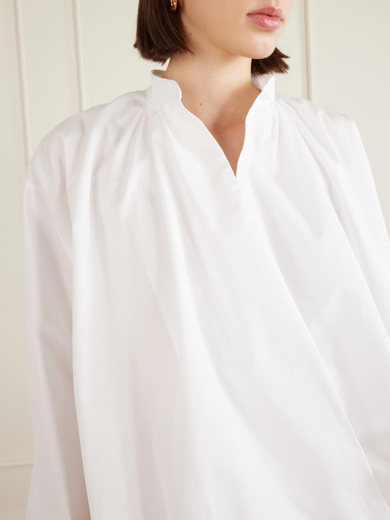 Cotton-Poplin Wrap Shirt
