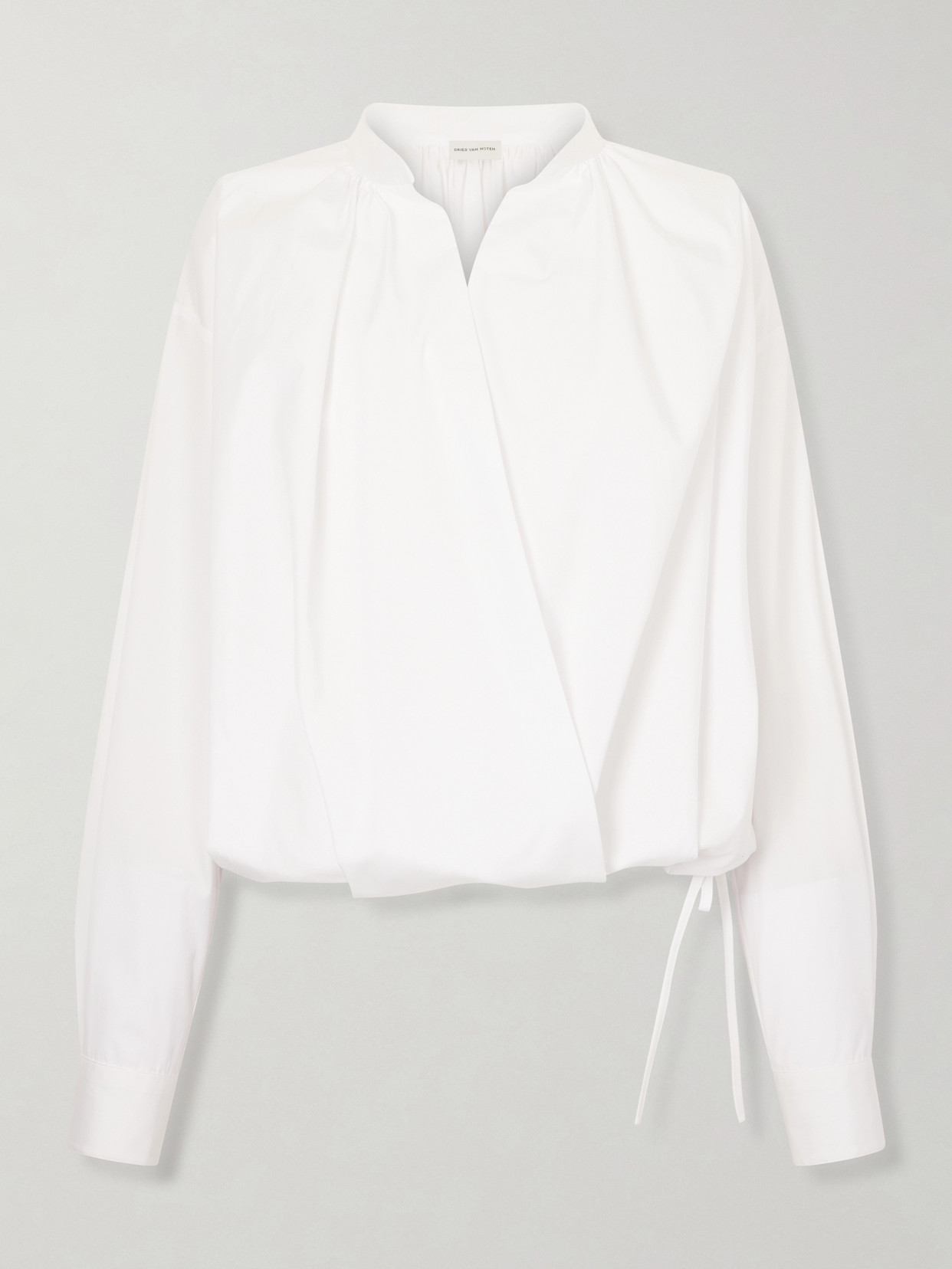 Cotton-Poplin Wrap Shirt