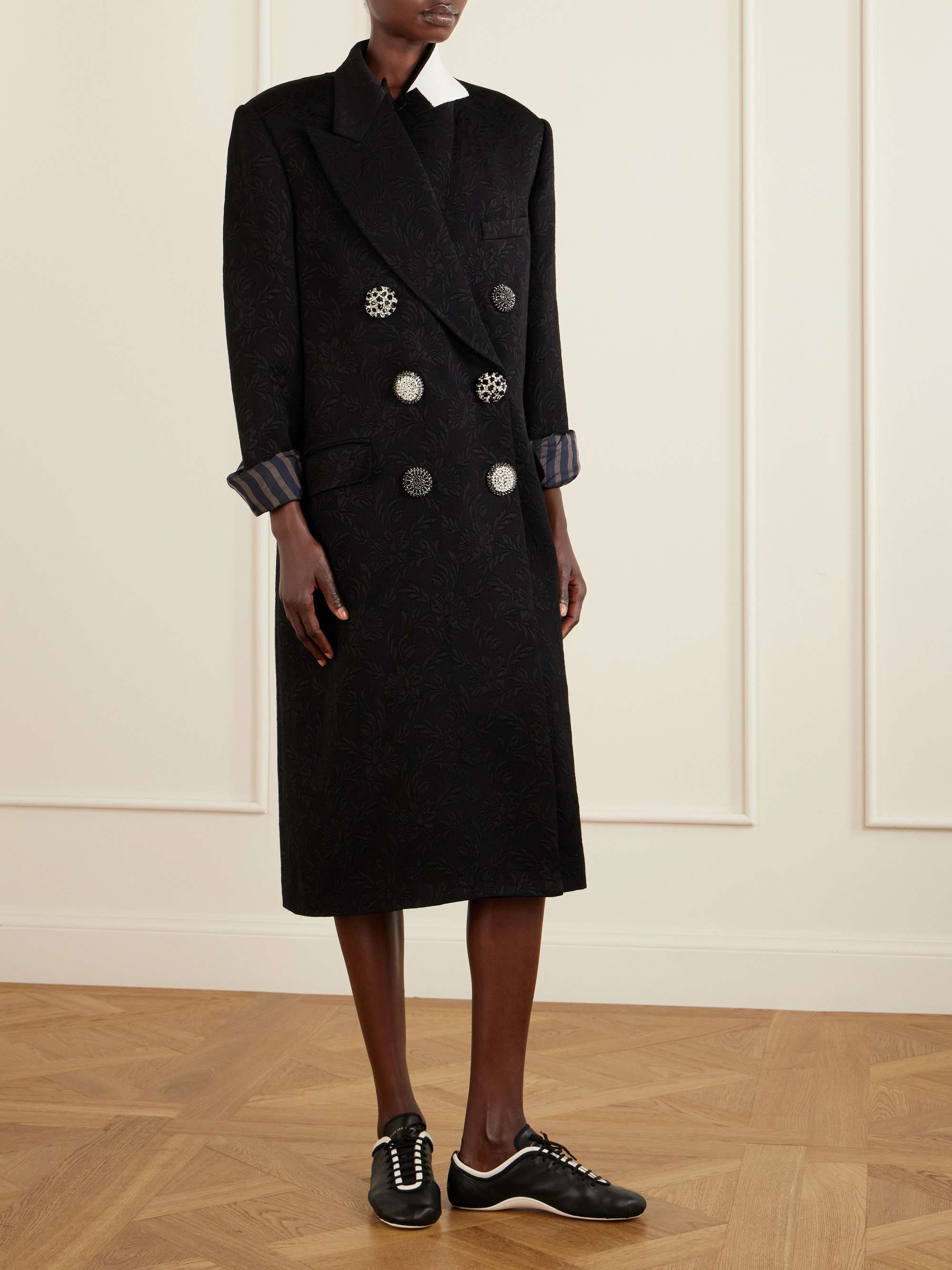 DRIES VAN NOTEN Rosea embellished floral-jacquard coat | NET-A-PORTER