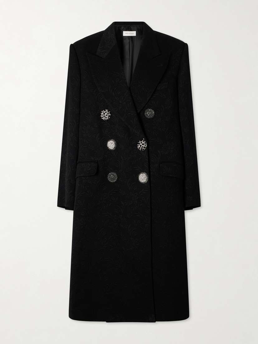 Dries Van Noten Embellished Matelassé Coat