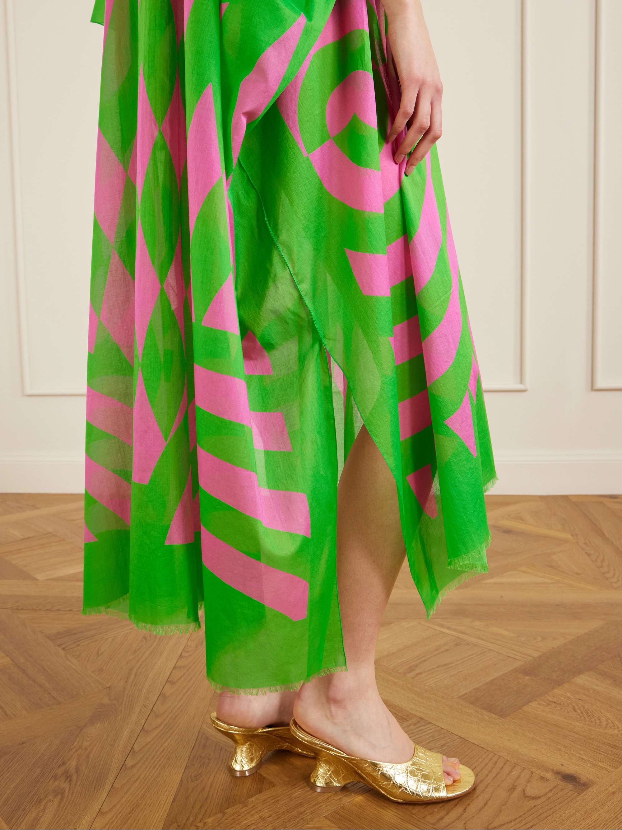 DRIES VAN NOTEN Frayed printed cotton-voile kaftan | NET-A-PORTER