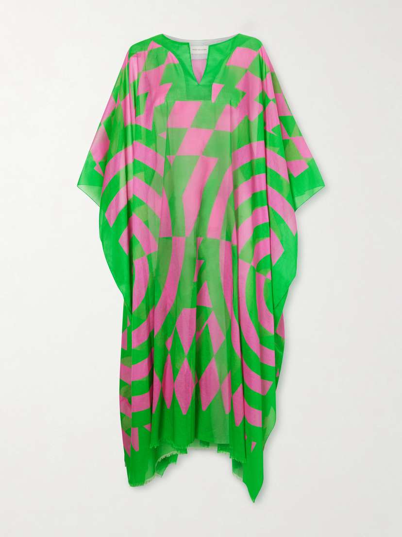 Dries Van Noten Frayed Printed Cotton-voile Kaftan