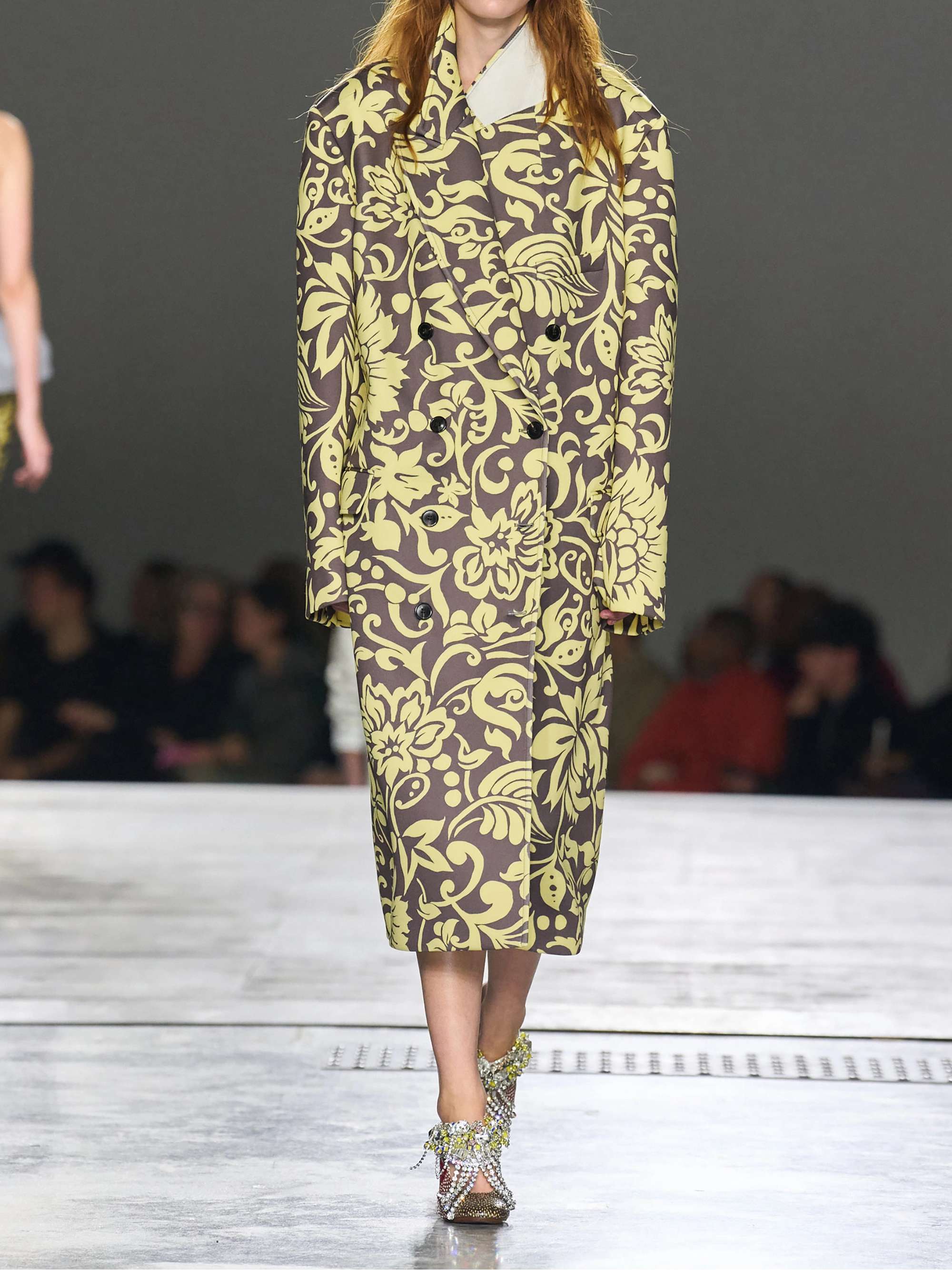DRIES VAN NOTEN Rosea oversized double-breasted jacquard coat