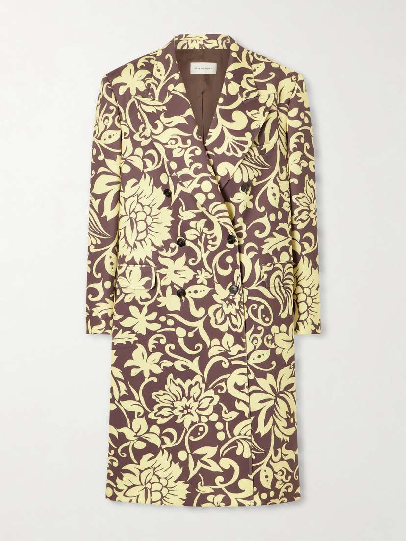 Dries Van Noten Rosea Oversized Double-breasted Jacquard Coat