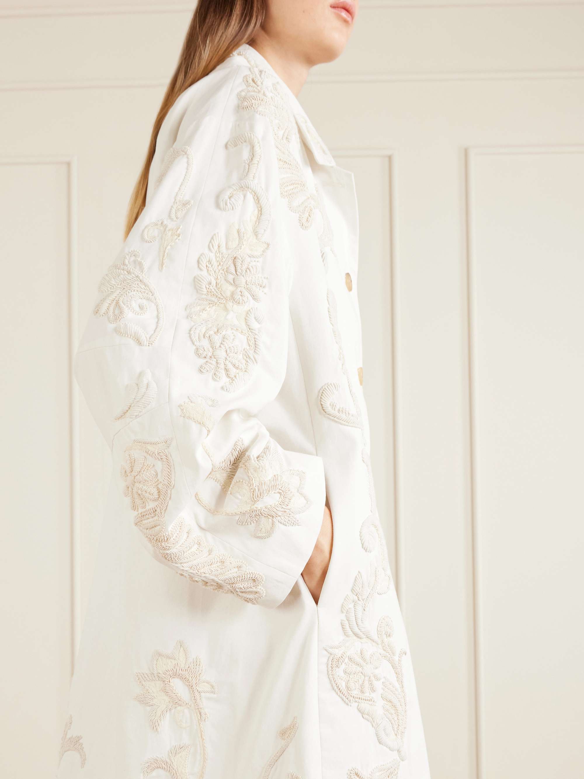 DRIES VAN NOTEN Embroidered cotton-canvas coat | NET-A-PORTER