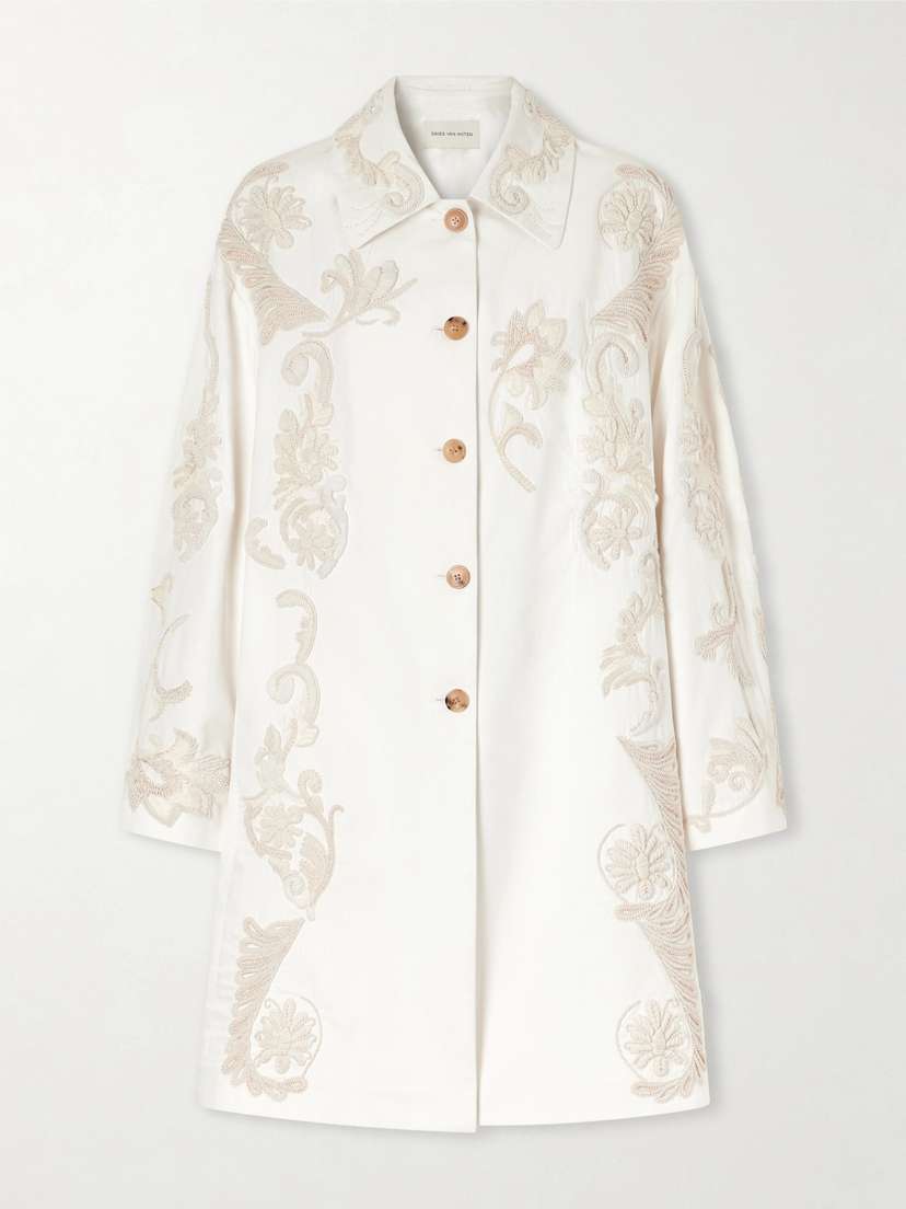 Dries Van Noten Embroidered Cotton-canvas Coat