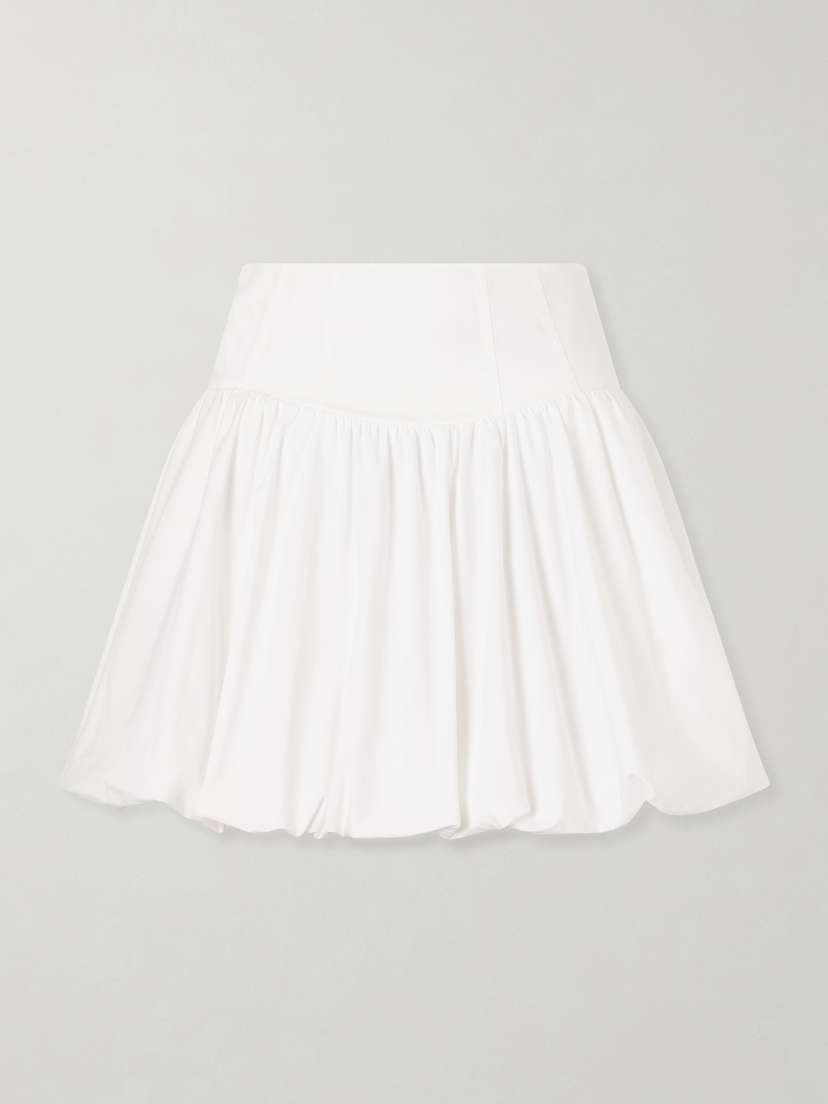 Simkhai Pippa Pleated Cotton-blend Poplin Mini Skirt