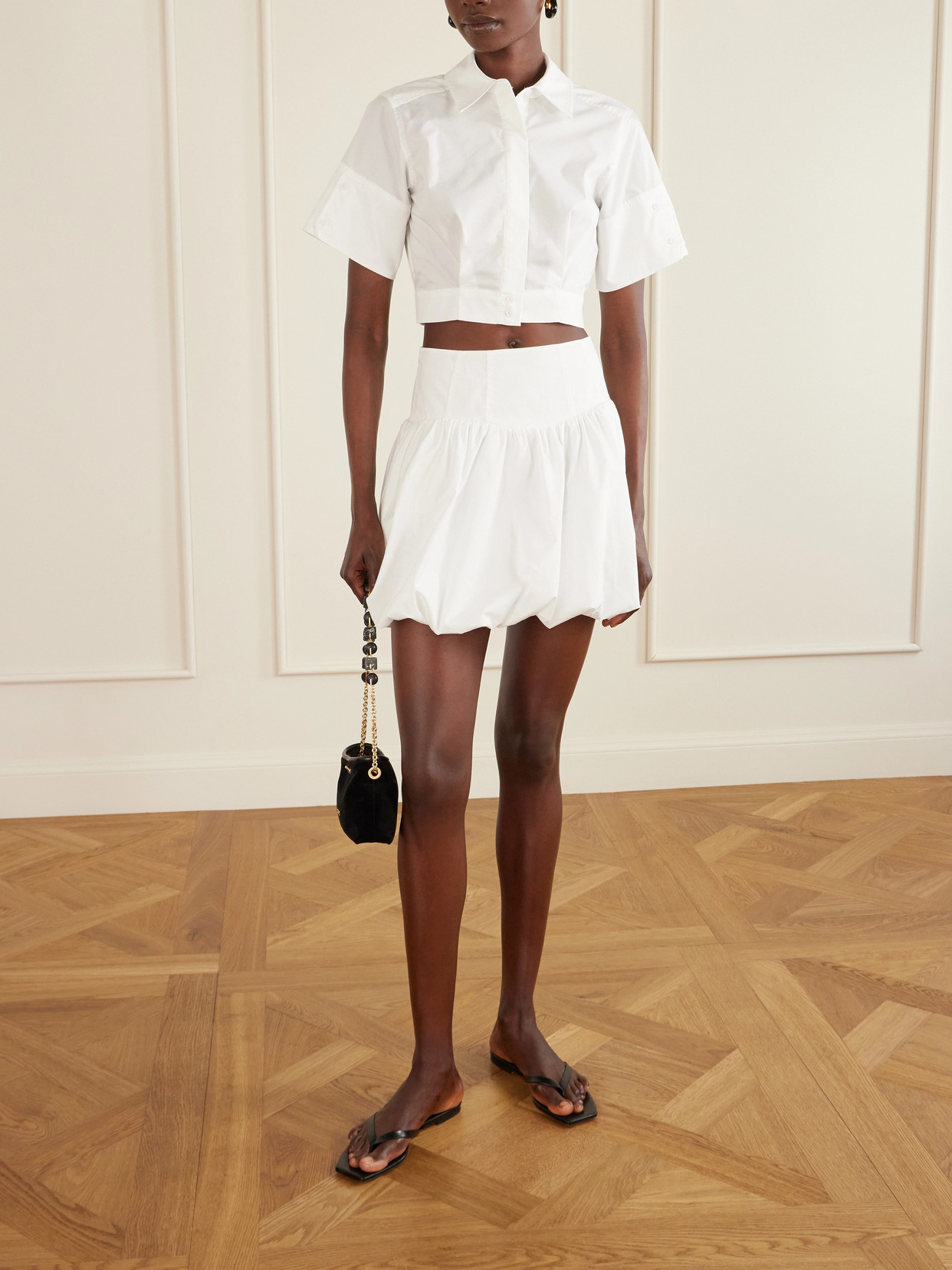 Pippa Pleated Cotton-Blend Poplin Mini