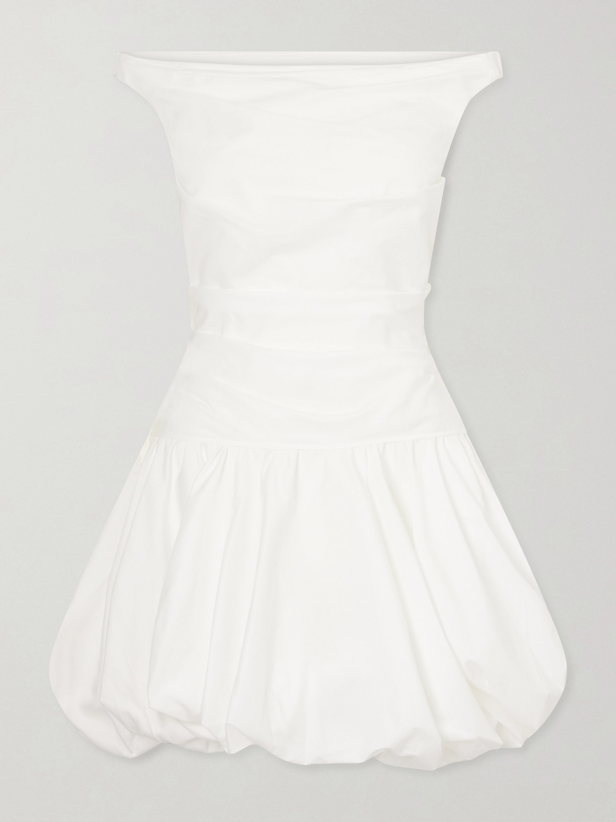 Simkhai Women's Salina Poplin Boatneck Bubble Mini Dress In White