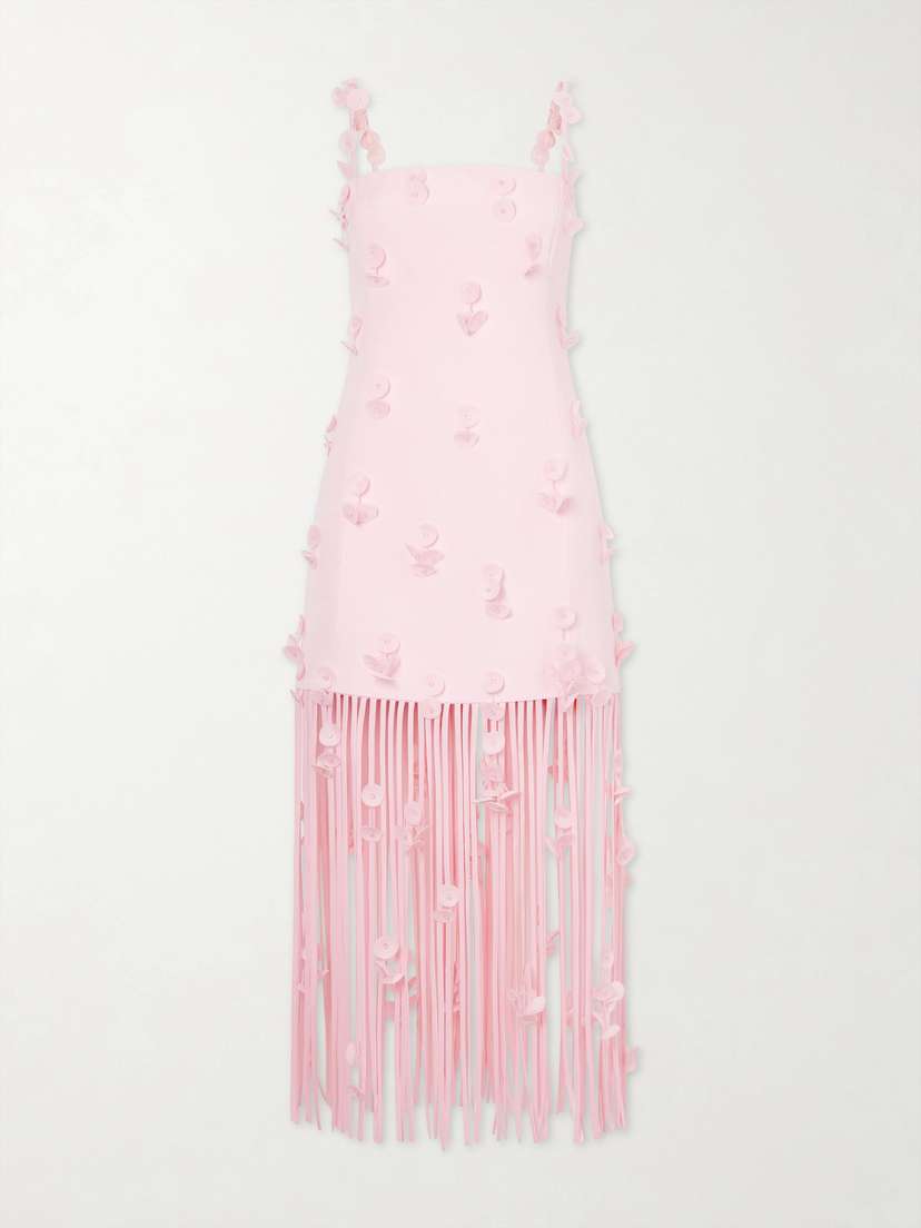 Simkhai Juliana Embellished Fringed Linen-blend Midi Dress