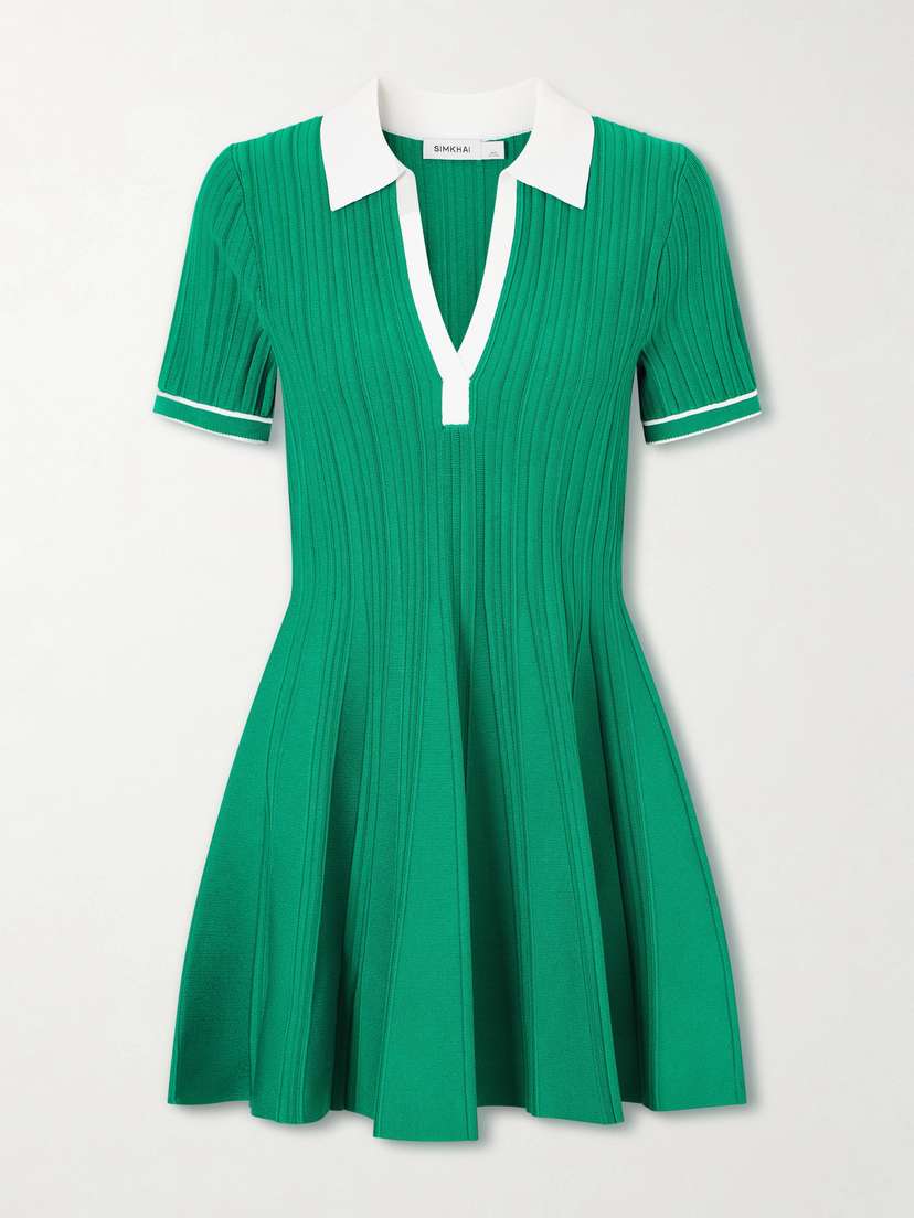 Simkhai Page Ribbed-knit Mini Dress