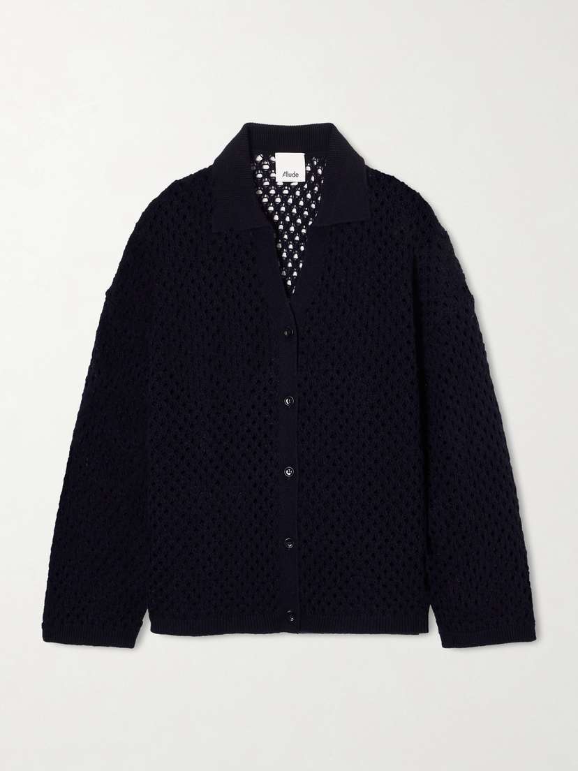 Allude Open-knit Wool And Cashmere-blend Overshirt