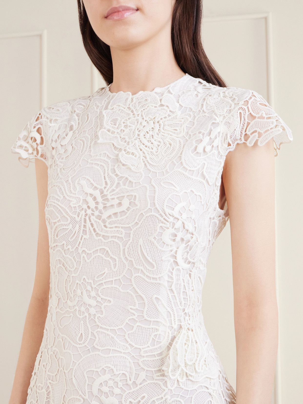 Simkhai Novelle Lace Mini Dress In White