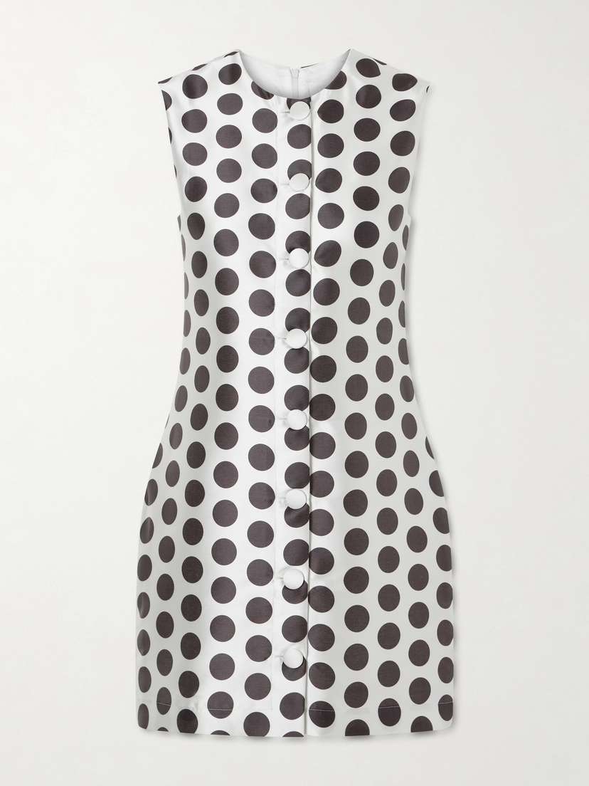 DESTREE Camille Polka-dot Satin Mini Dress